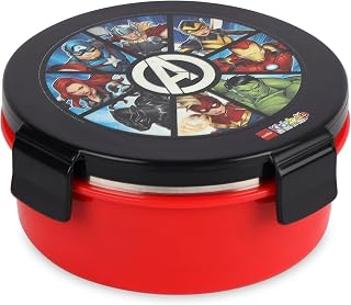 CELLO Kidzbee Pluto Mighty Heroes Insulated Kids Lunch Box, Black | Silicone Food-Grade Seal Lid | 3D Touch & Feel Designs... Price In India