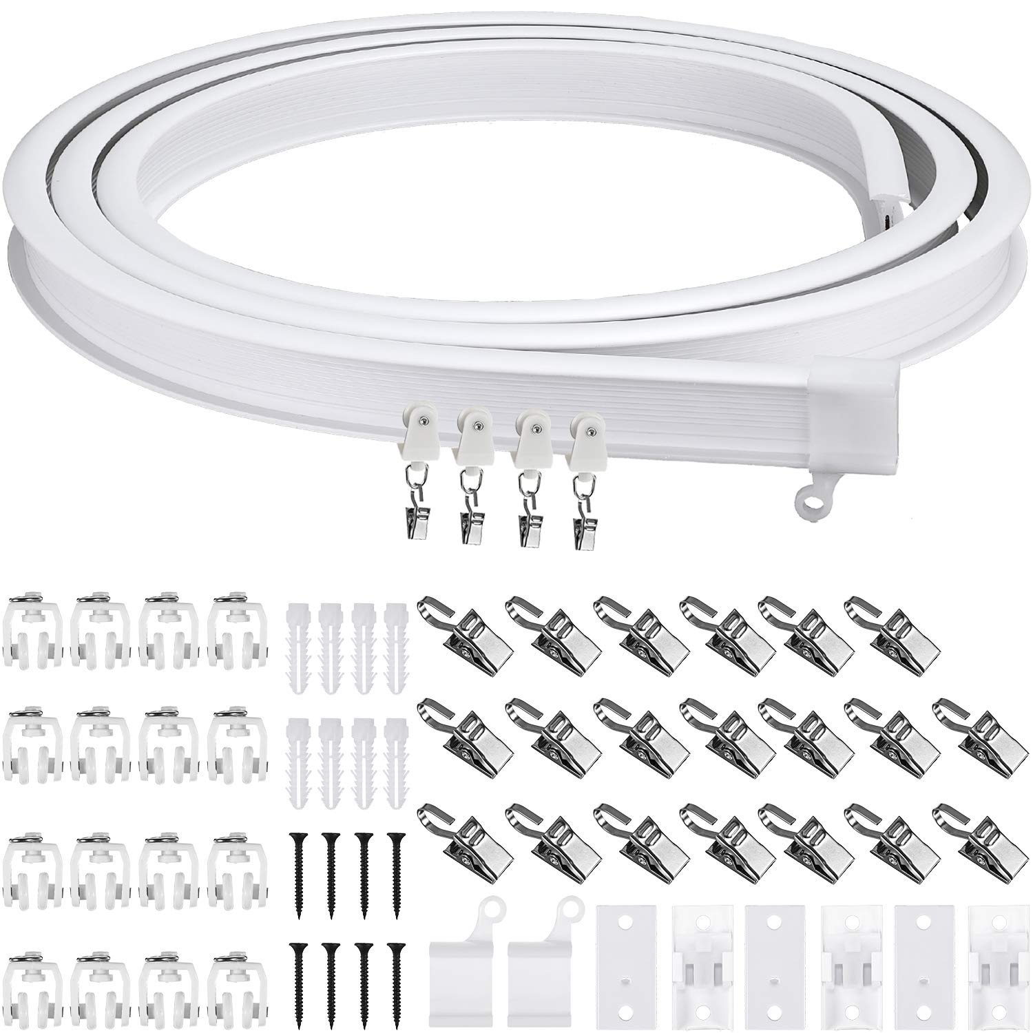 Buy Jetec Curved Ceiling Curtain Track Bendable for Curtain Rail Bunk Bed Bay Window Room