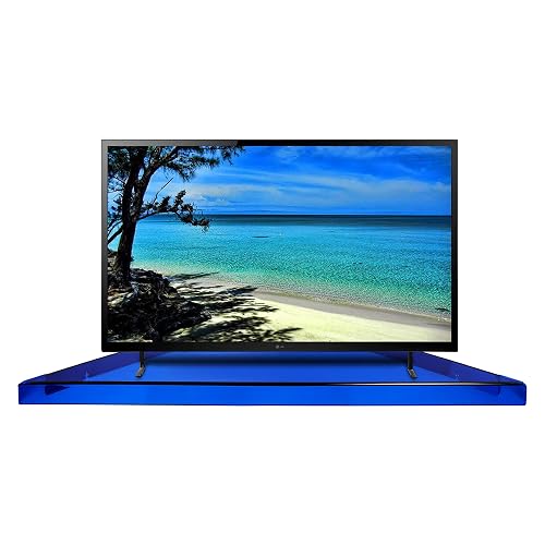 evron Modern Corner TV Shelf for 50 inch, Acrylic Wall