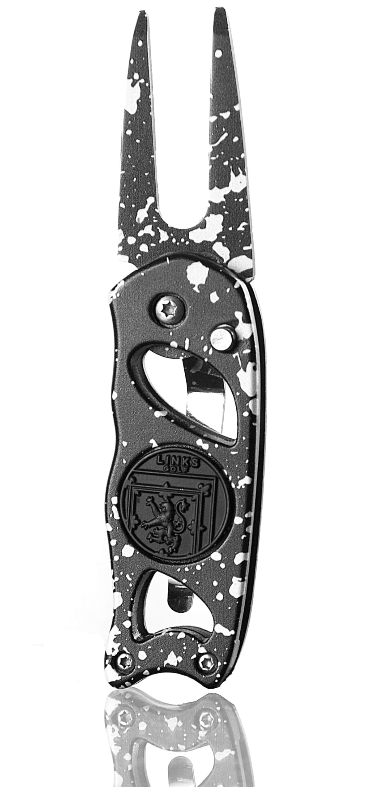 Links Golf Divot Tool with Foldable Pop-up Button & Magnetic Golf Ball Marker - Patented Golf Divot Tool and Ball Marker - Arctic Drip