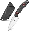 Eafengrow EF136 Fixed Blade Knife 154CM Steel Blade Micarta Handle Full Tang EDC Tool Compact Straight Knife for Outdoor Working Camping Hunting AdventureBlack