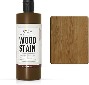 Wood Stain - Water Based Wood Paint, Multiple Finishes, Fast Drying, Indoor and Outdoor Furniture Paint, Wood Paneling, Wood Cabinets, Low Odor & Non-Toxic 8.5oz Natural Oak