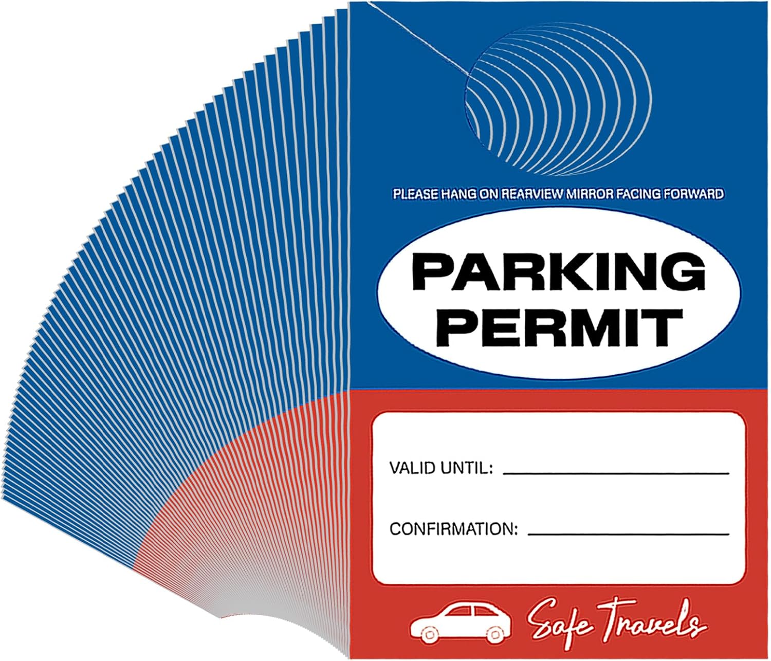 Motiskyy 1000 Pcs Parking Permit Hang Tags Hotel Car Parking Pass Permit Cards Bulk for Hotels Car Rear View Mirror, 3.5 x 5.5 Inch