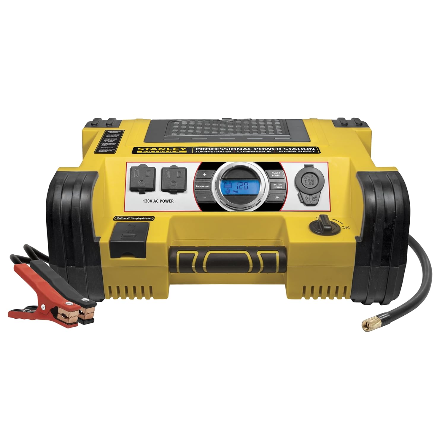 STANLEY PPRH7DS 1400 Peak Amp Battery Booster Jump Starter Power Station with USB AC Air Compressor