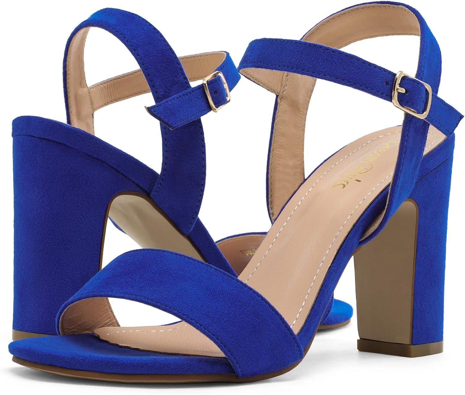 DREAM PAIRS Women's Open Toe Ankle Strap High Chunky Heel Sandals