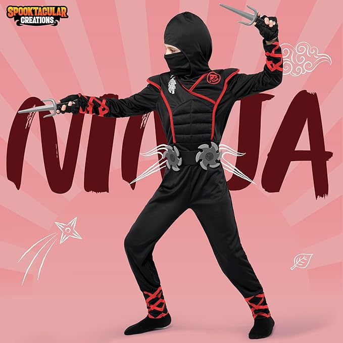 Spooktacular Creations Disfraz de Ninja para Niños Halloween miniatura 2