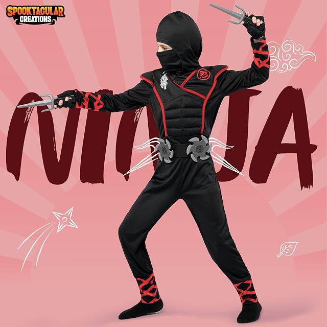 Foto 2 de 8 de Spooktacular Creations Disfraz de Ninja para Niños (S)