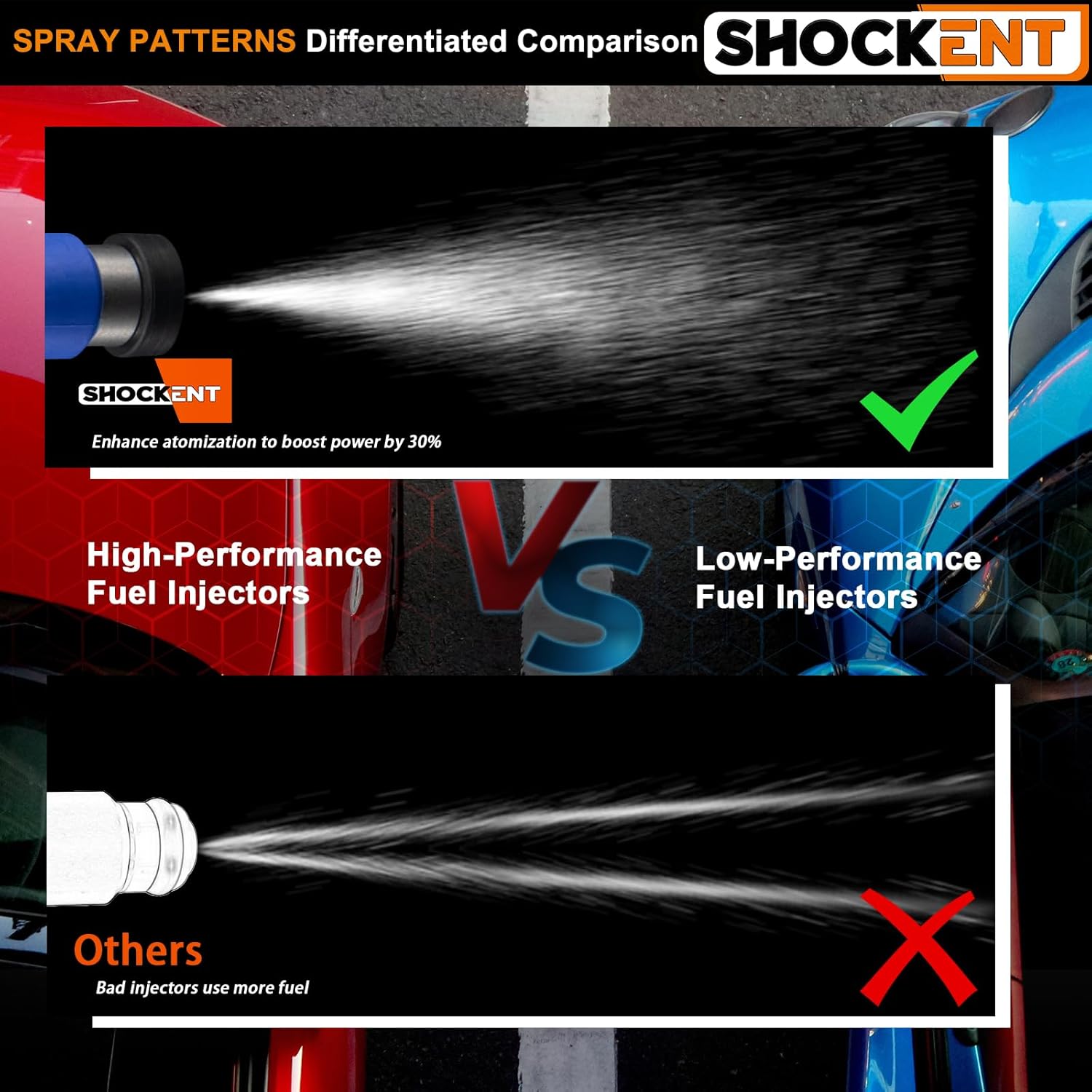 23250-21040 Upgraded 12-Hole Fuel Injectors Compatible with Toyota Yaris 1.5L 2006-2014 | 4PCS High-Performance Fuel Injectors | Replace:23209-21040, 842-12333, 2325021040