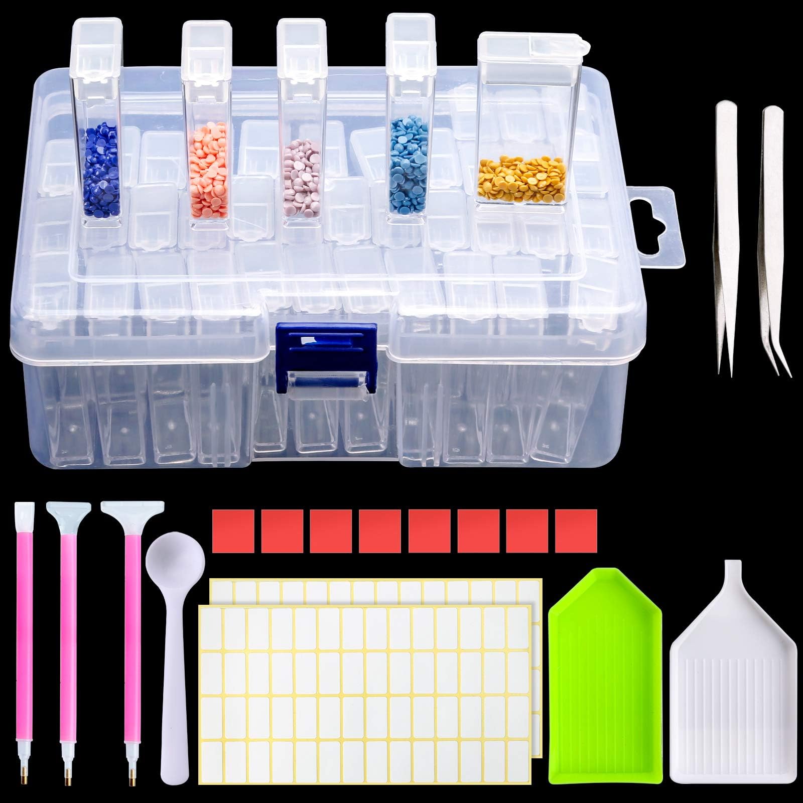 Diamond Painting Boxes Kit 42 Grids Diy Diamond Painting Storage Box Diamond Painting Tools and Accessories Kits for Nail Art and Diamond Embroidery Adults or Kids
