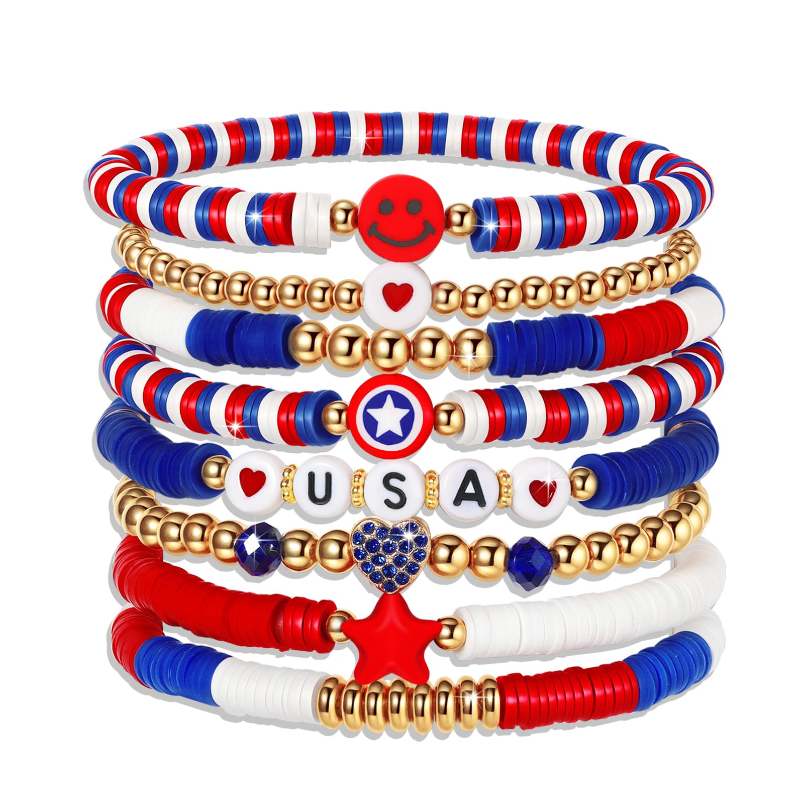atriotic Heishi Bracelet Set