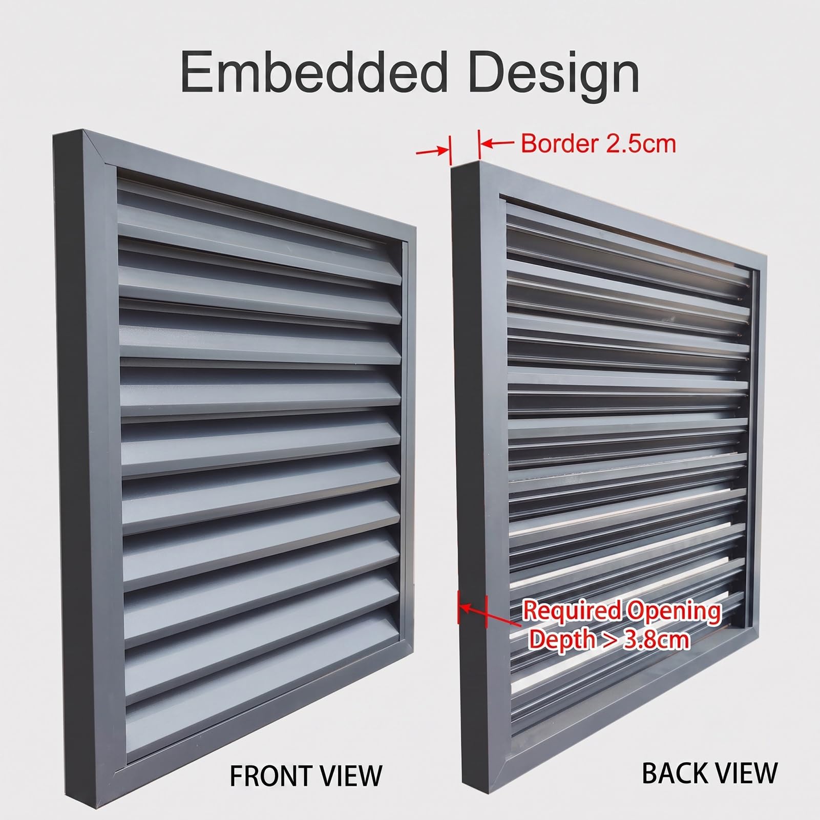 Lüftungsgitter Aluminium Quadrate Einbau Außenwand