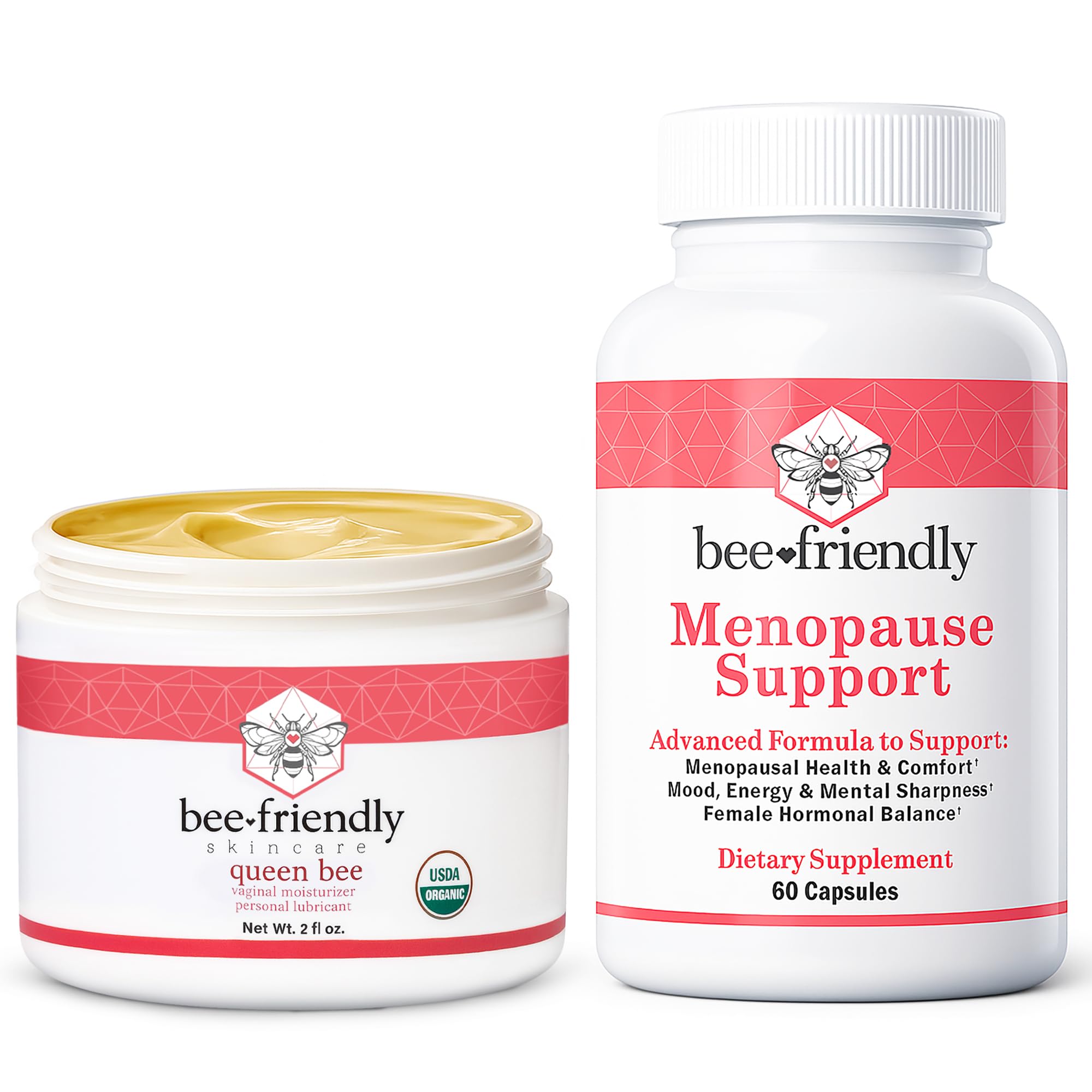 BeeFriendly™ Vaginal Moisturizer + Menopause Support Supplement | Complete Midlife Comfort Bundle