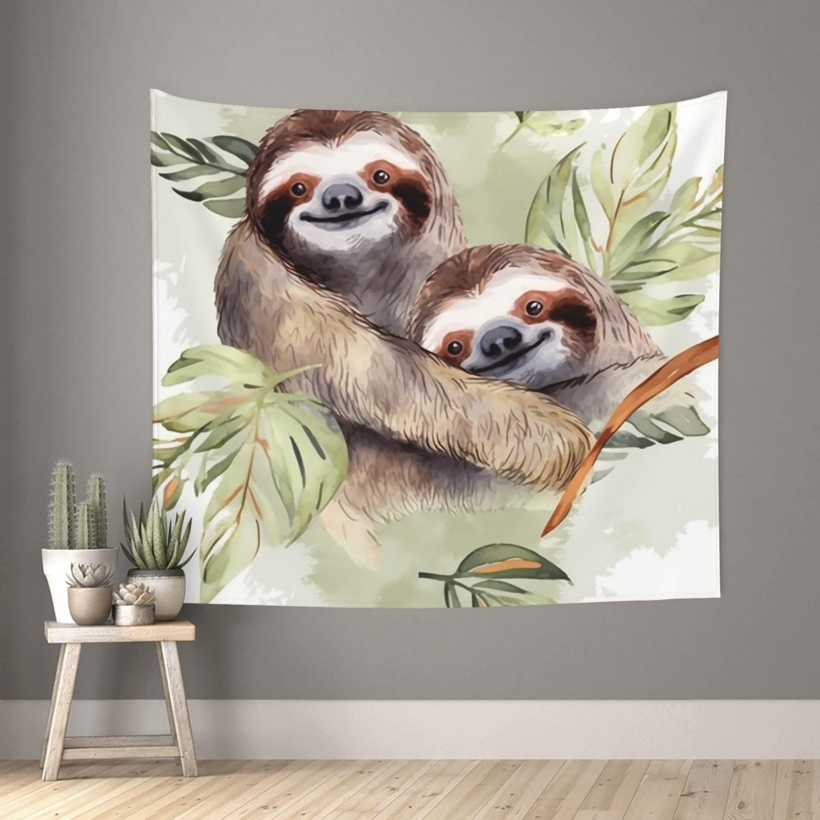 FodPand Watercolor Sloth Tapestry for Bedroom Aesthetic, Wall Hanging Tapestries Art Decor Backdrop Wall Tapestry for Dorm Living Room Funny Poster Party Banner Background 51" X 60"