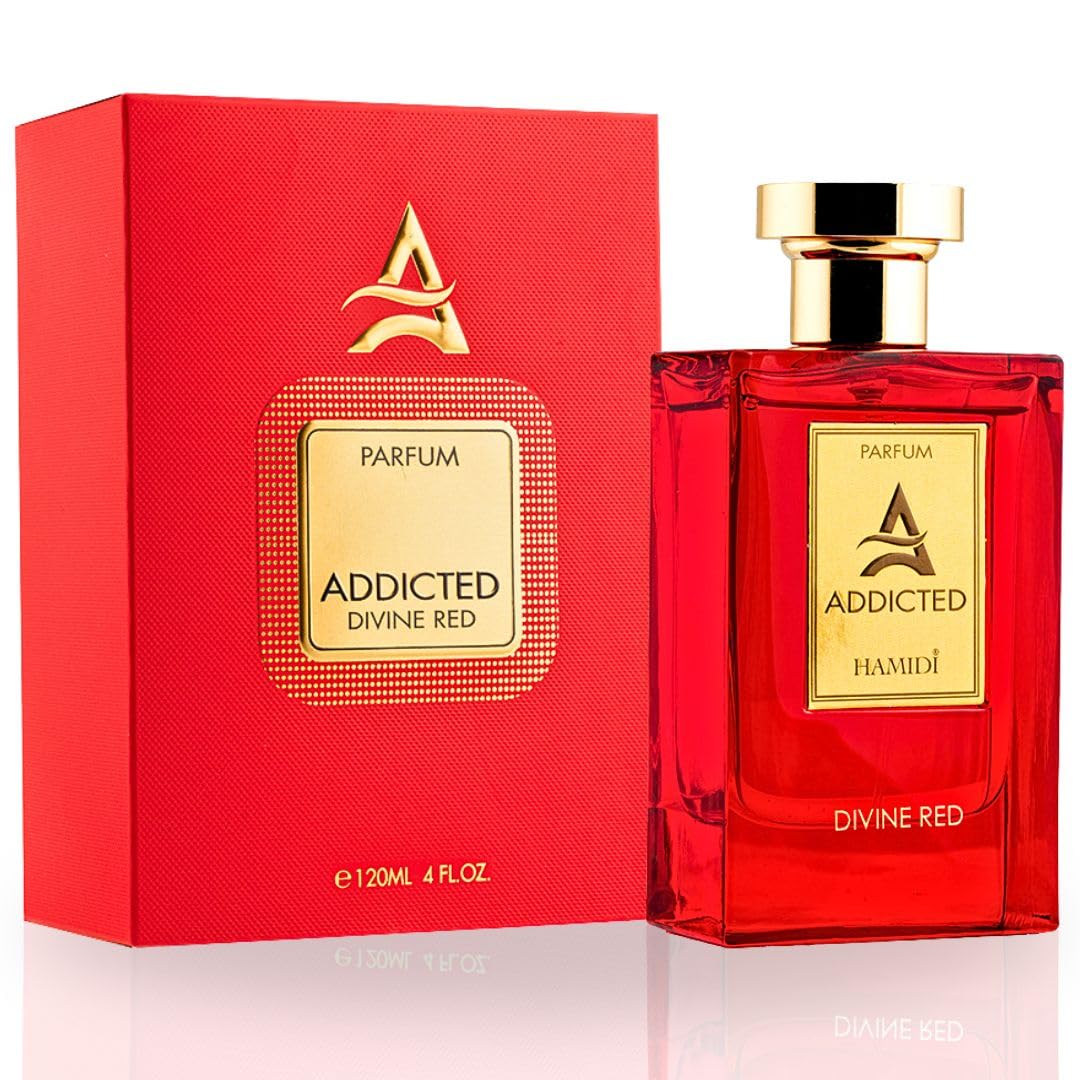 HamidiADDICTED DIVINE RED Perfumes for Women & Men, Long Lasting perfume 120ML (4 OZ) Unisex Perfume, A Refreshing Eau de parfum, Elevate Your Senses With This Exquisite Fragrance