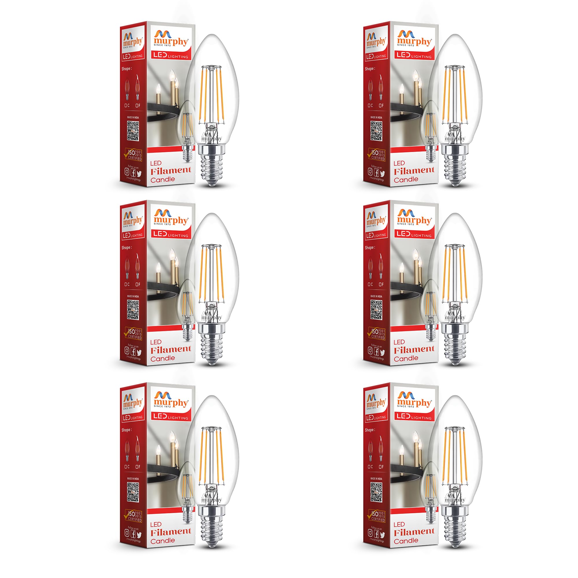 Vintage LED Candle Bulbs - Edison Filament Style -15 Vintage LED Candle Bulbs - Edison Filament Style -15