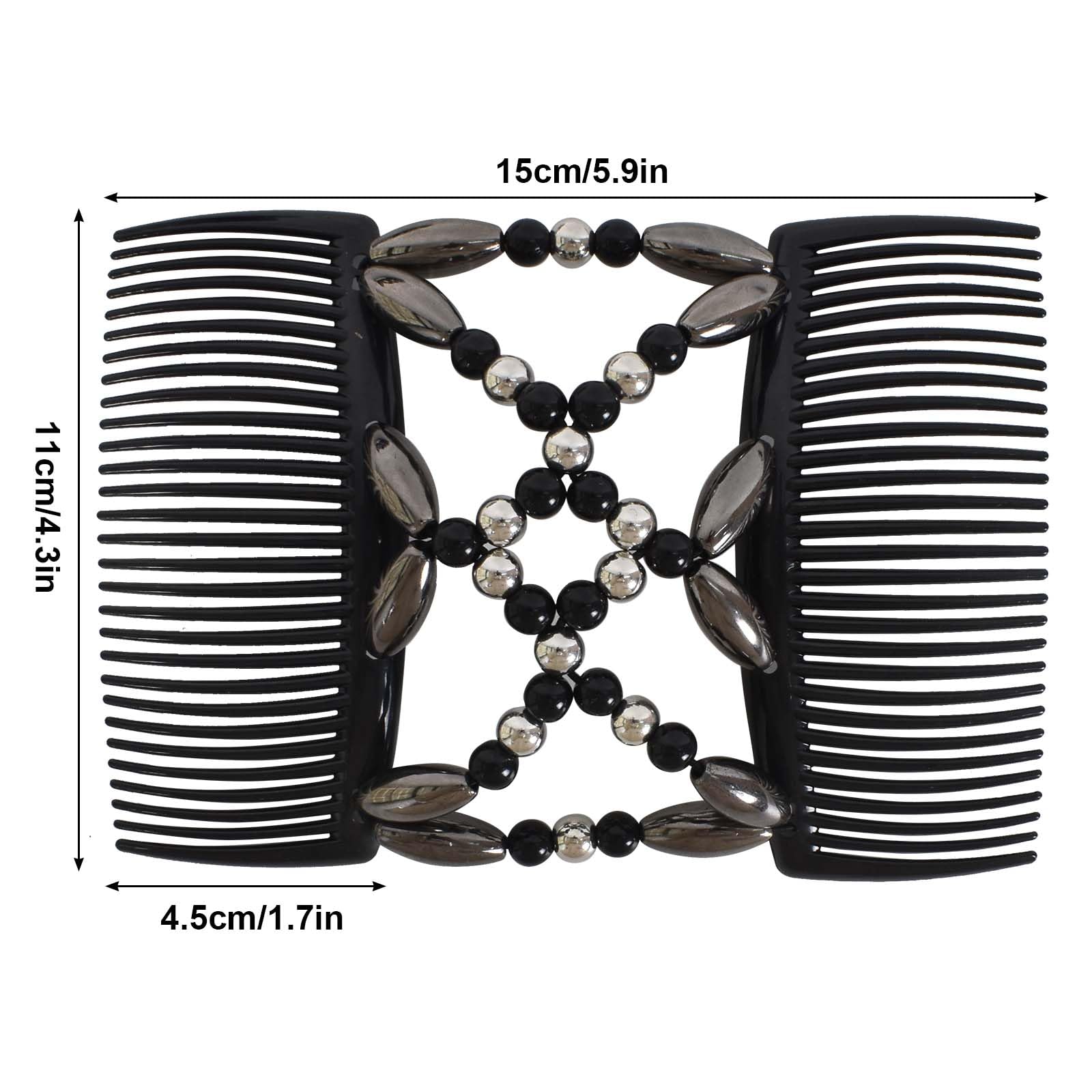 4 Pezzi Magic Hair Comb per Capelli, Pettini per Capelli Fermagli per Capelli, Doppio Pettine Fermacapelli Signore Clip, Fermagli a Pettine Magico Elastici per Donne Ragazze Accessorio per Capelli