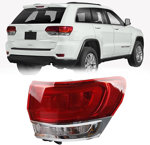 Dasbecan Conjunto de luz trasera exterior del lado del pasajero derecho compatible con Jeep Grand Cherokee LaredoLimitedOverlandSummit 2014-2021