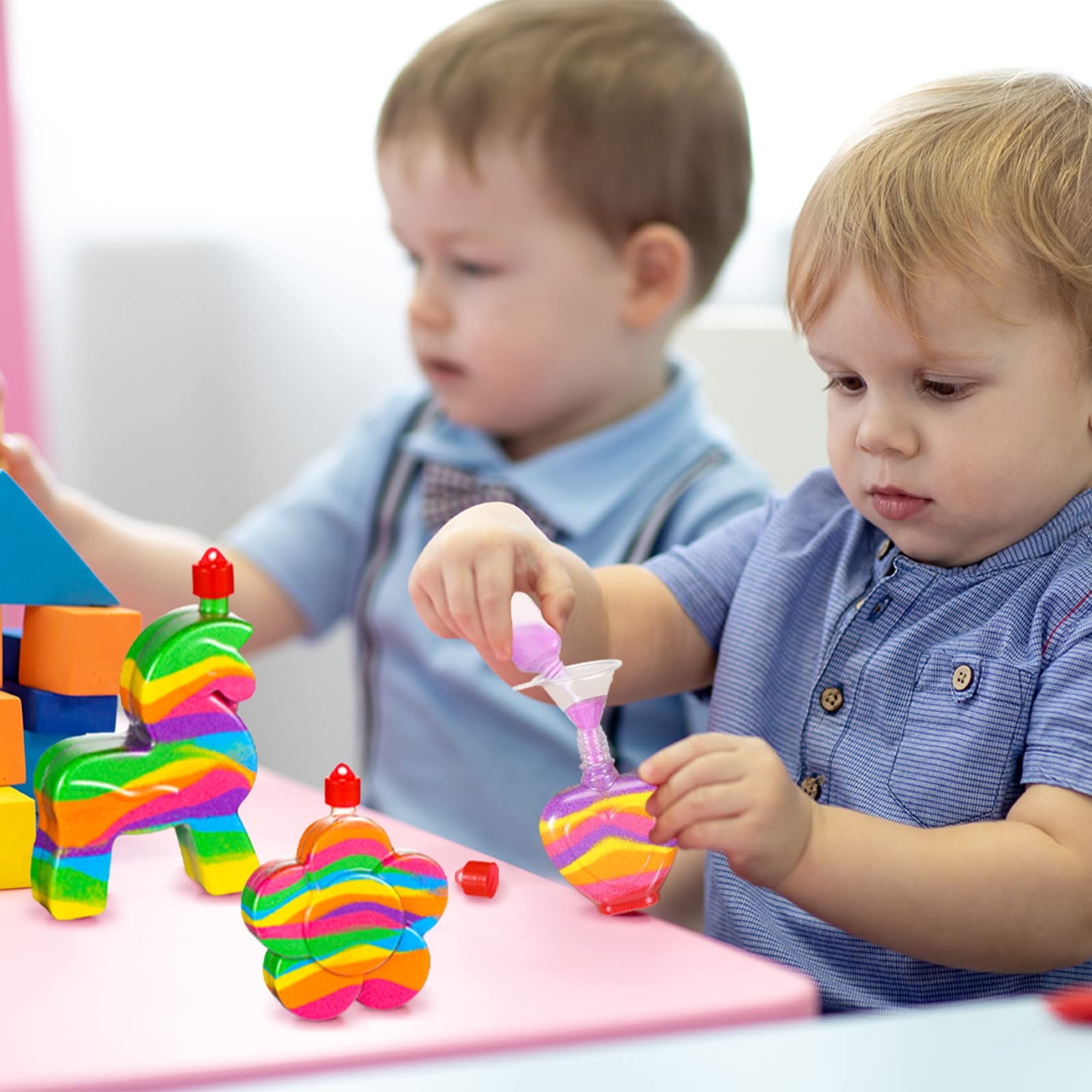 Zubebe 100 collane con bottiglie di sabbia artistiche, kit fai da te per feste estive, gruppo di attività fai da te, con mini imbuti in plastica trasparente, per compleanni, matrimoni, feste, sabbia