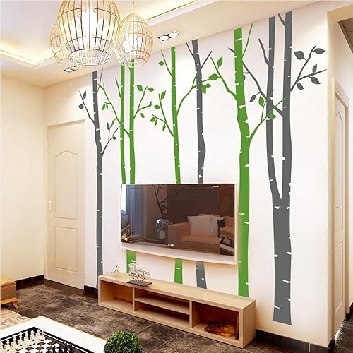 Miniatura 4 de Set de decoración de 4 árboles blancos, 8.5 pies, vinilo, para habitación de niños calcomanías de regalo para el bebé, Blanco, SYNCHKG076092