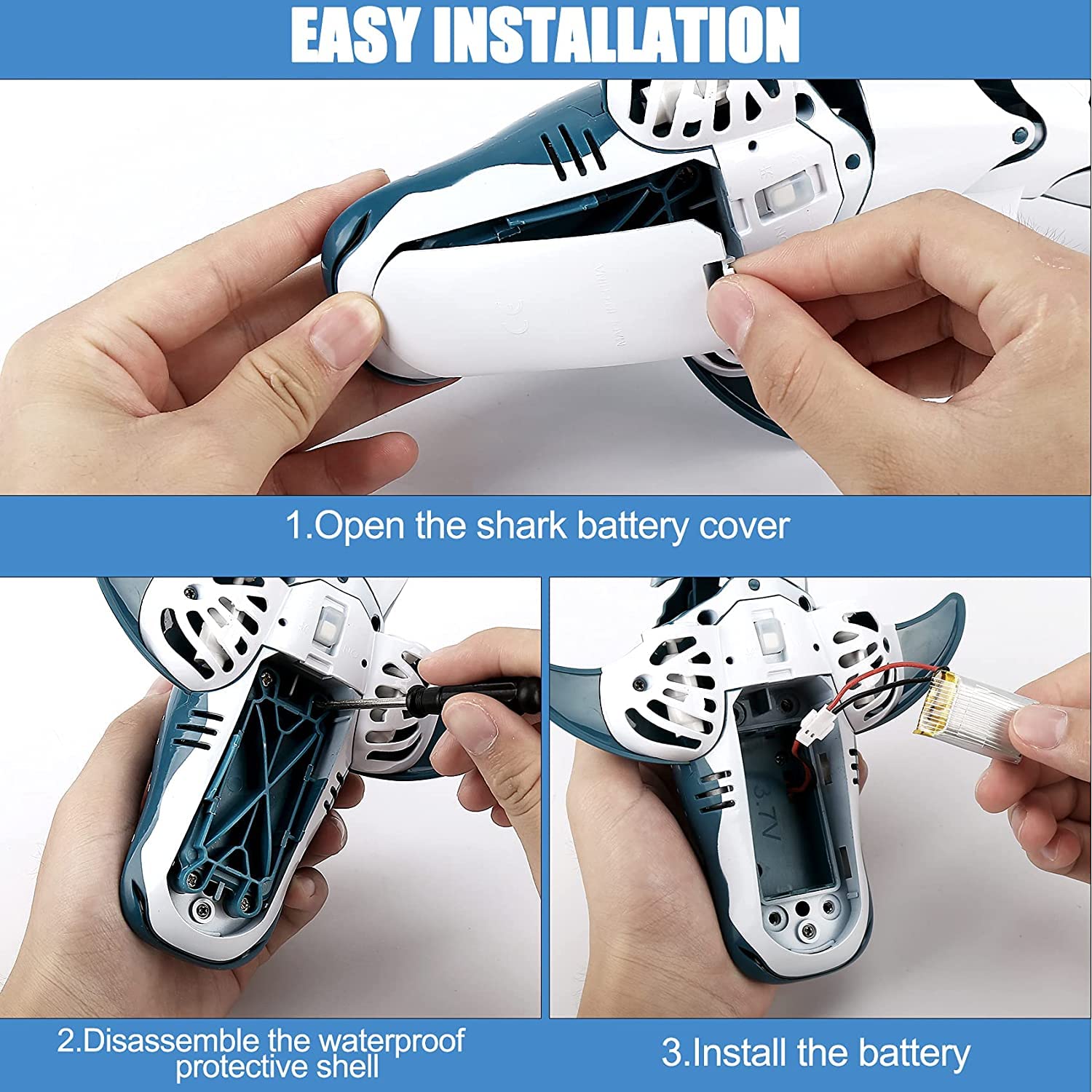 Mahi Enterprise® Remote Control Shark Toy RC Boat 1:18 Scale 2.4G High Simulation Shark Large Capacity 500mAh Great Gift RC Boat Toys for 5+ Year Old Boys and Girls (Whale Shark) 2