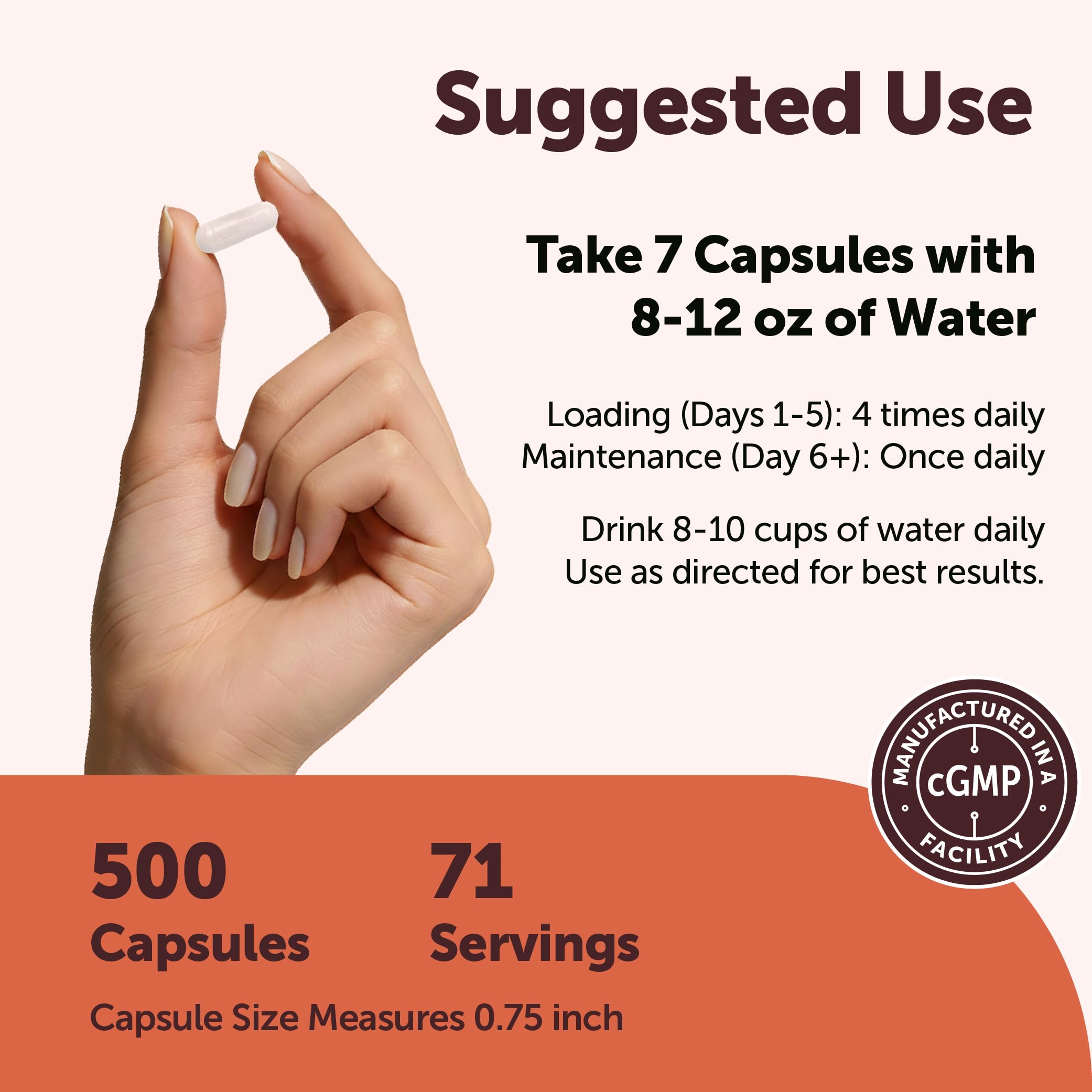 Creatine Monohydrate 5,000mg, 500 Capsules | Pure Creatine Pills – Micronized + Unflavored Powder Source, Easy Absorption | Keto, Non-GMO — Amazon image 4