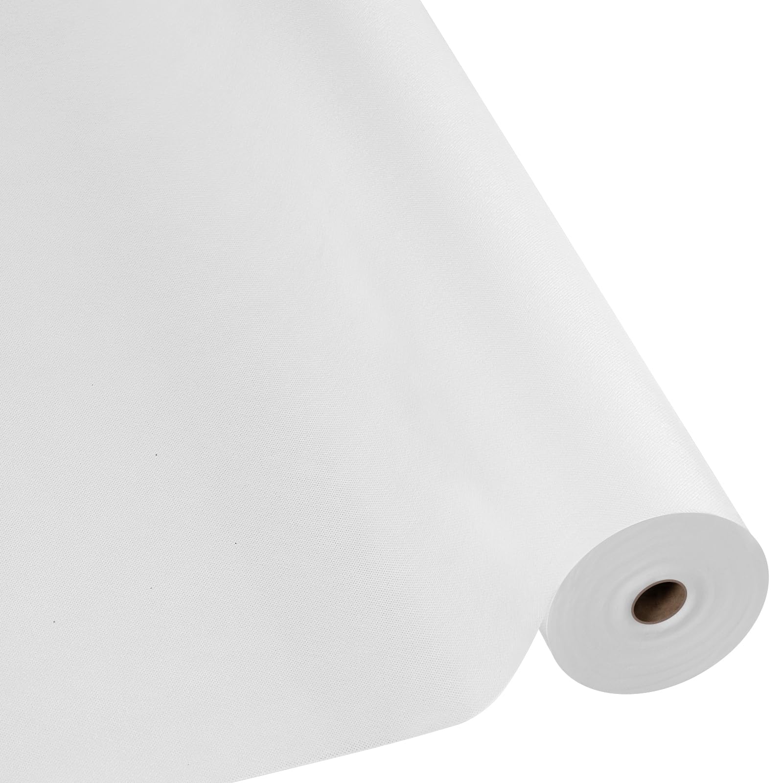 WOLTU Tischdeckenrolle, Einweg Vlies Tischdecke, Tischschutz wasserdicht Tischtuch Zuschneidbar, 80 g/m²,Tischschoner Meterware, für Party Geburtstag Hochzeit Weihnachten 1,18×25M Weiß