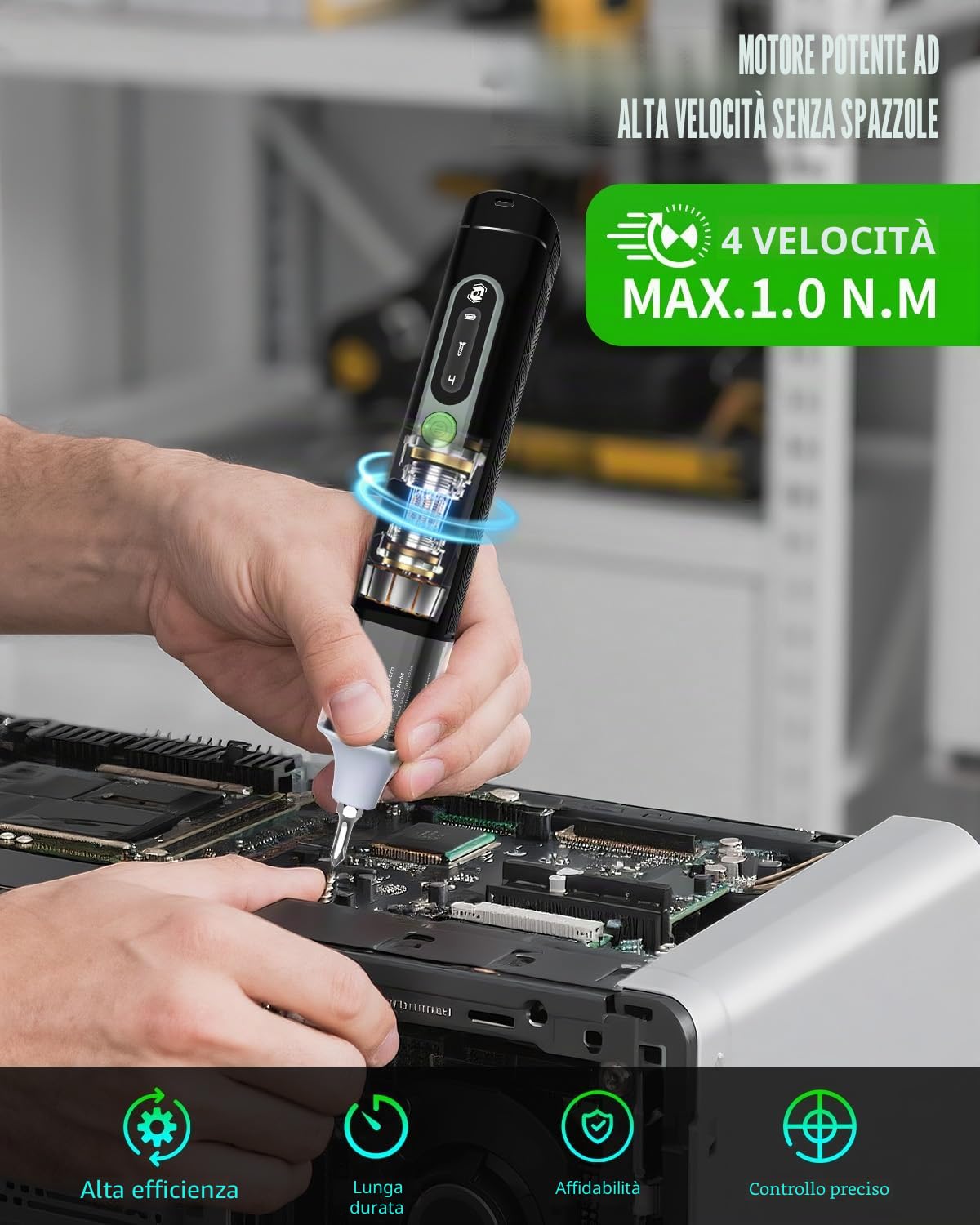 Set di Cacciaviti Elettrici, 36 in 1 mini cacciavite elettrico con 36 Punte S2, 4 Coppie, Cacciavite Elettrico Cordless da 1500 mAh per Occhiali, Elettronica, Orologi, Telefoni, Laptop, Fotocamere
