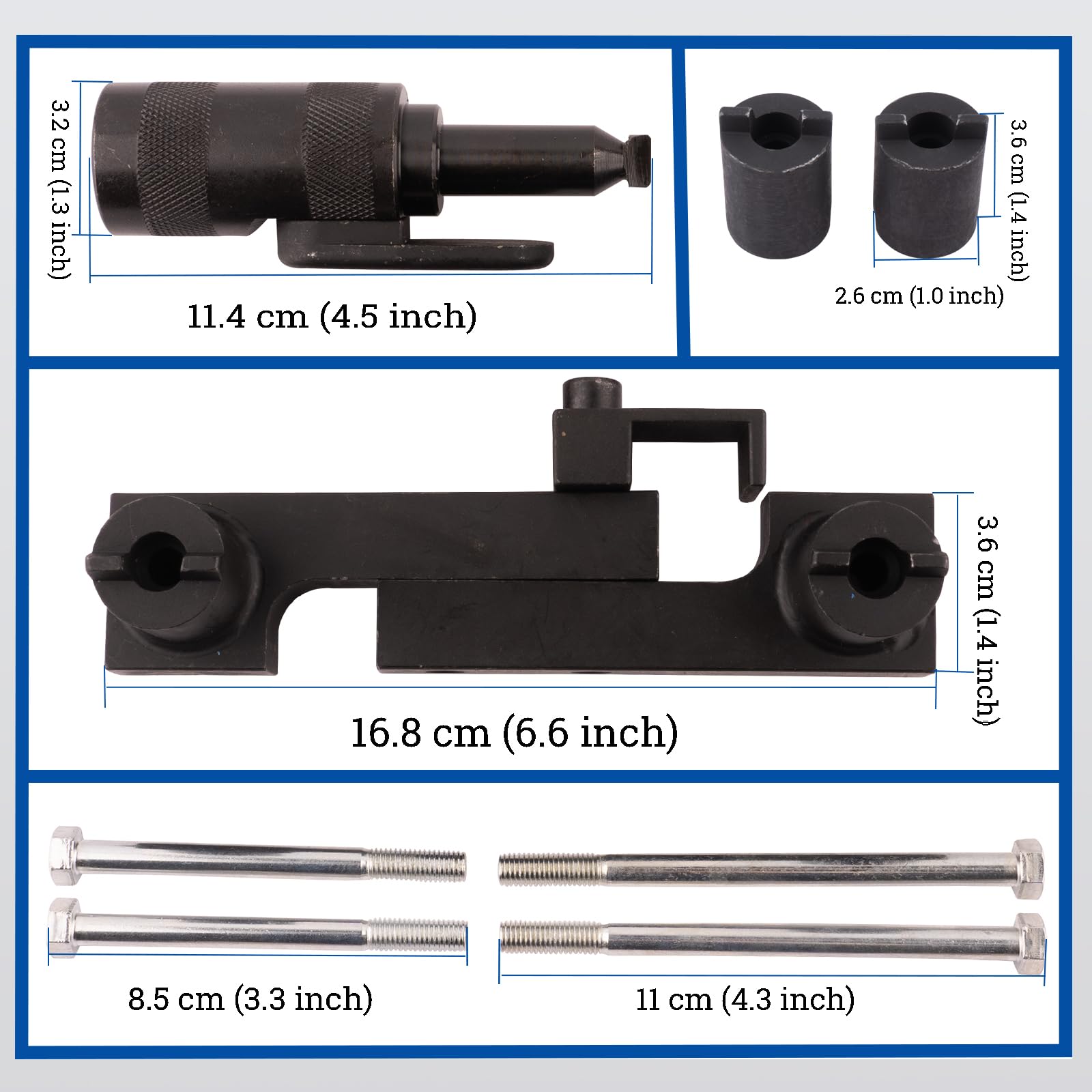 9995451 9995452 Kit de Herramientas de Fijación y Reglaje del Árbol de Levas Compatible con Volvo 4/5/6 Cilindros para 850, S60, V70, XC90 y más
