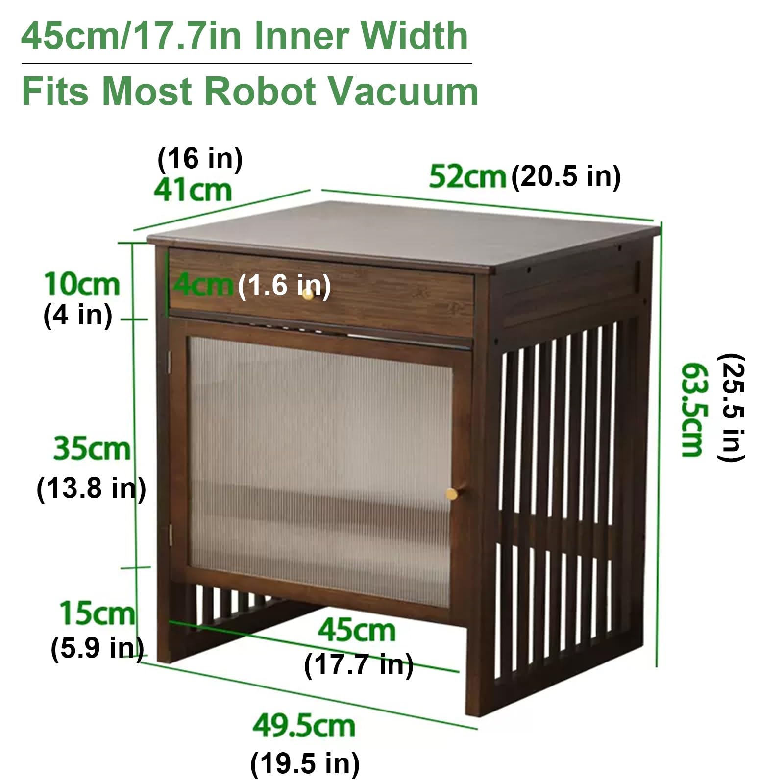 Mueble de almacenamiento al vacío robot – Soporte inteligente con cajón y puerta de cristal, mesa auxiliar moderna para salón, dormitorio, mesita de noche, organización de oficina en casa