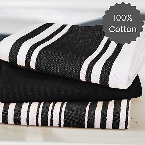 Miniatura 3 de Cotton Clinic Paquete de 5 toallas de cocina surtidas, suaves y absorbentes, de secado rápido, toallas de cocina, paños de cocina, paños de cocina y