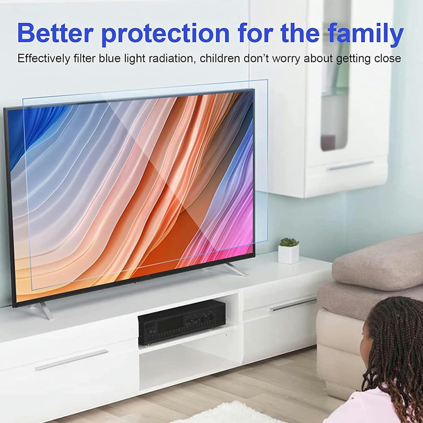 46-Zoll-Displayschutzfolie für LED-Smart-TVs, schützt die Augen, blendfrei, antiblaues Licht, Kratzfest, für LCD, LED, OLED und QLED 4K HDTV,
