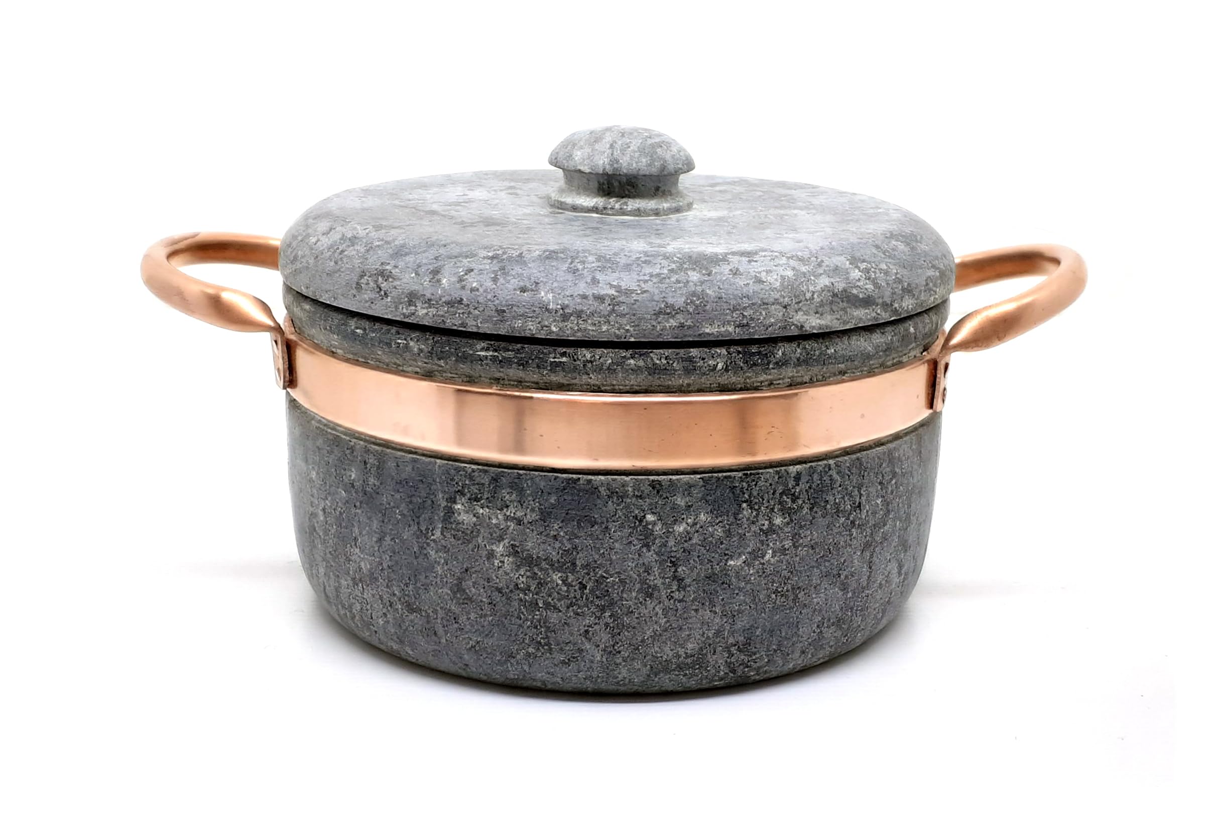 2.4 quarts Dutch oven with copper handles | Handcrafted from a block of pure soapstone | Unique, durable and eco-friendly | Non-toxic and Non-stick | THE GREEN ALTERNATIVE TO CAST IRON