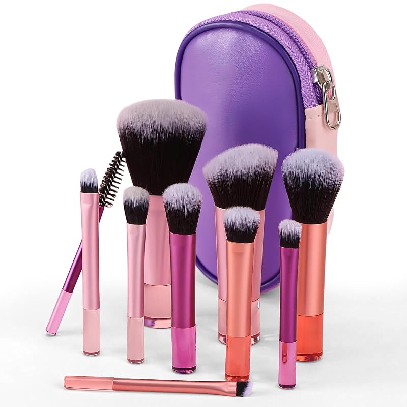 Kit de Pincéis de Maquiagem para Viagem Kingtree, 10 Unidades com Necessaire