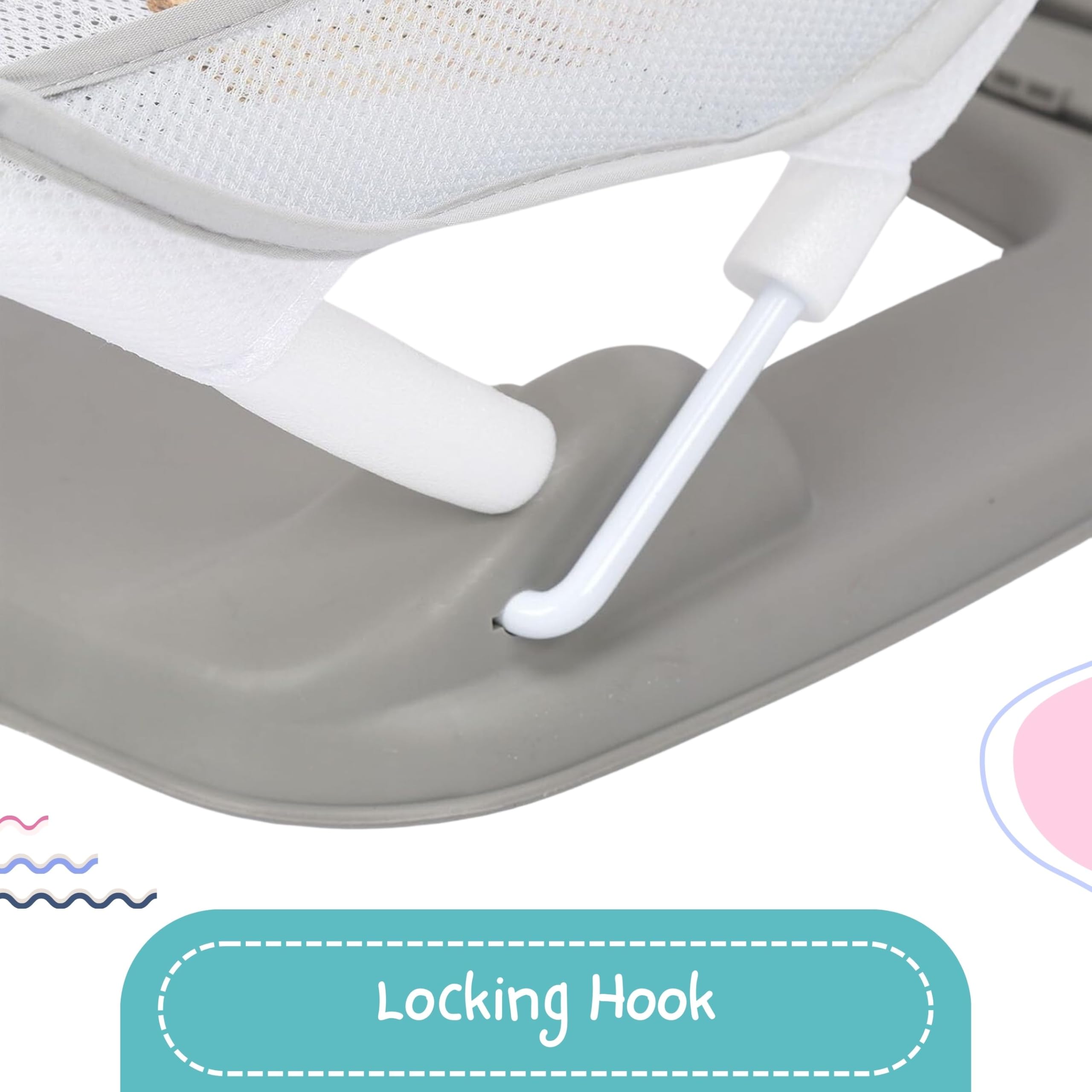 OBABY Newborn Baby Bather Foldable/Reclining/Quick Dry/Portable/Soft Cushion/Non-Slip 3 Position Adjustable, Printed and Colorful Infant Bather for Daily use. (0-18 Months) - Image 5 thumbnail