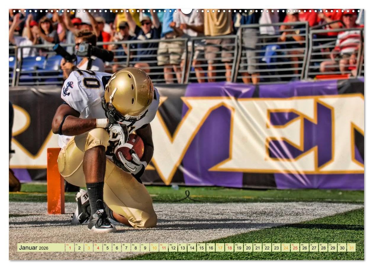 American Football - athletisch und riskant (Wandkalender 2026 DIN A2 quer), CALVENDO Monatskalender: American Football - gefährlicher Teamsport. (CALVENDO Sport)