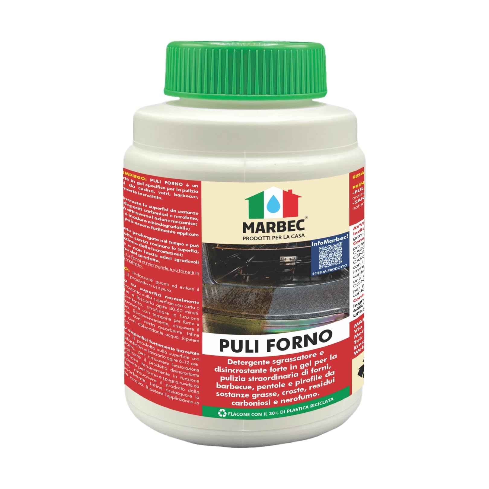 MARBEC PULI FORNO 1KG Pulitore gel forte per forni da cucina, barbecue