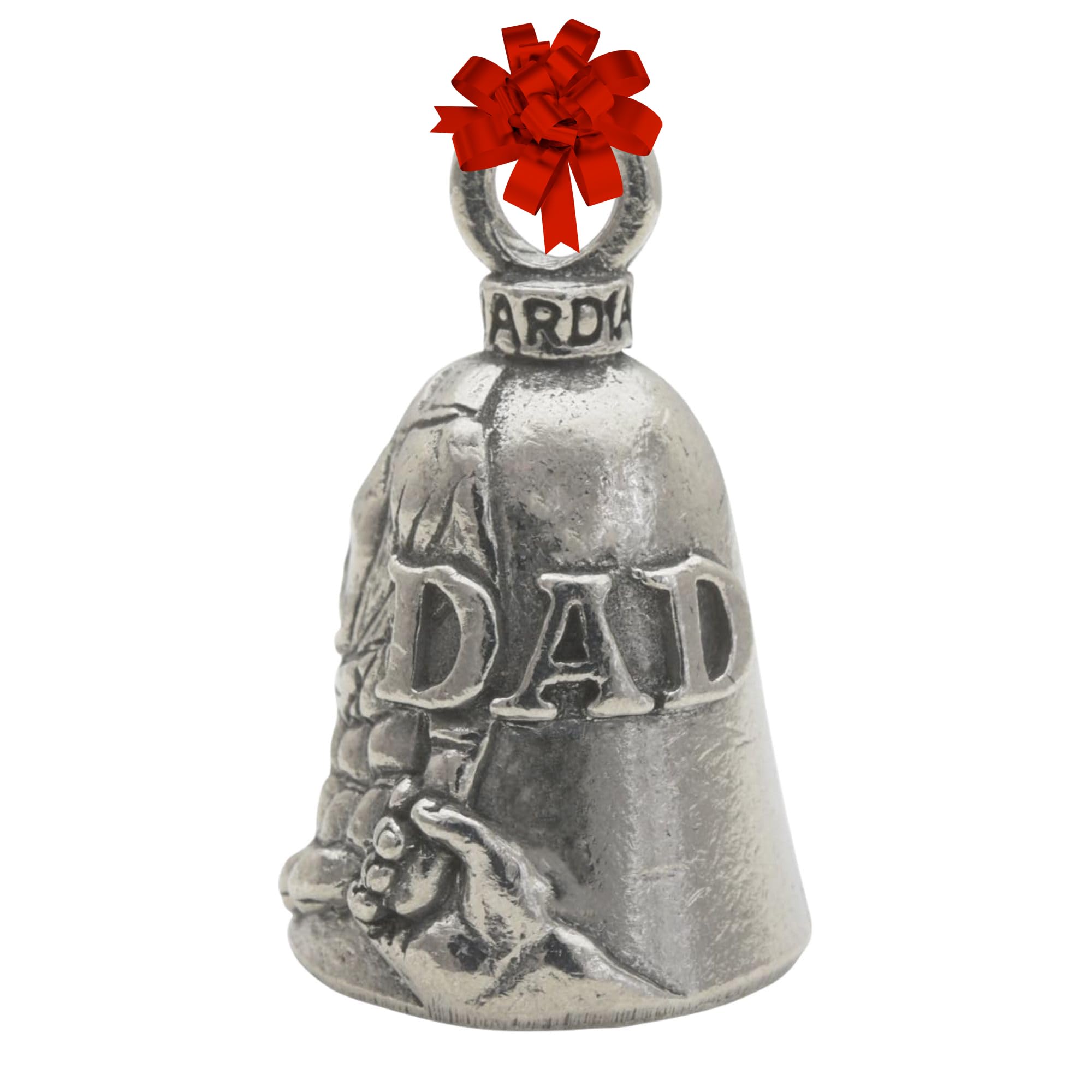 Guardian Bell Dad Good Luck Bell w/Keyring & Black Velvet Gift Bag | Motorcycle Bell | Lead-Free Pewter | Good Luck Gift to Friends & Family | Bike Bell | Made in USA