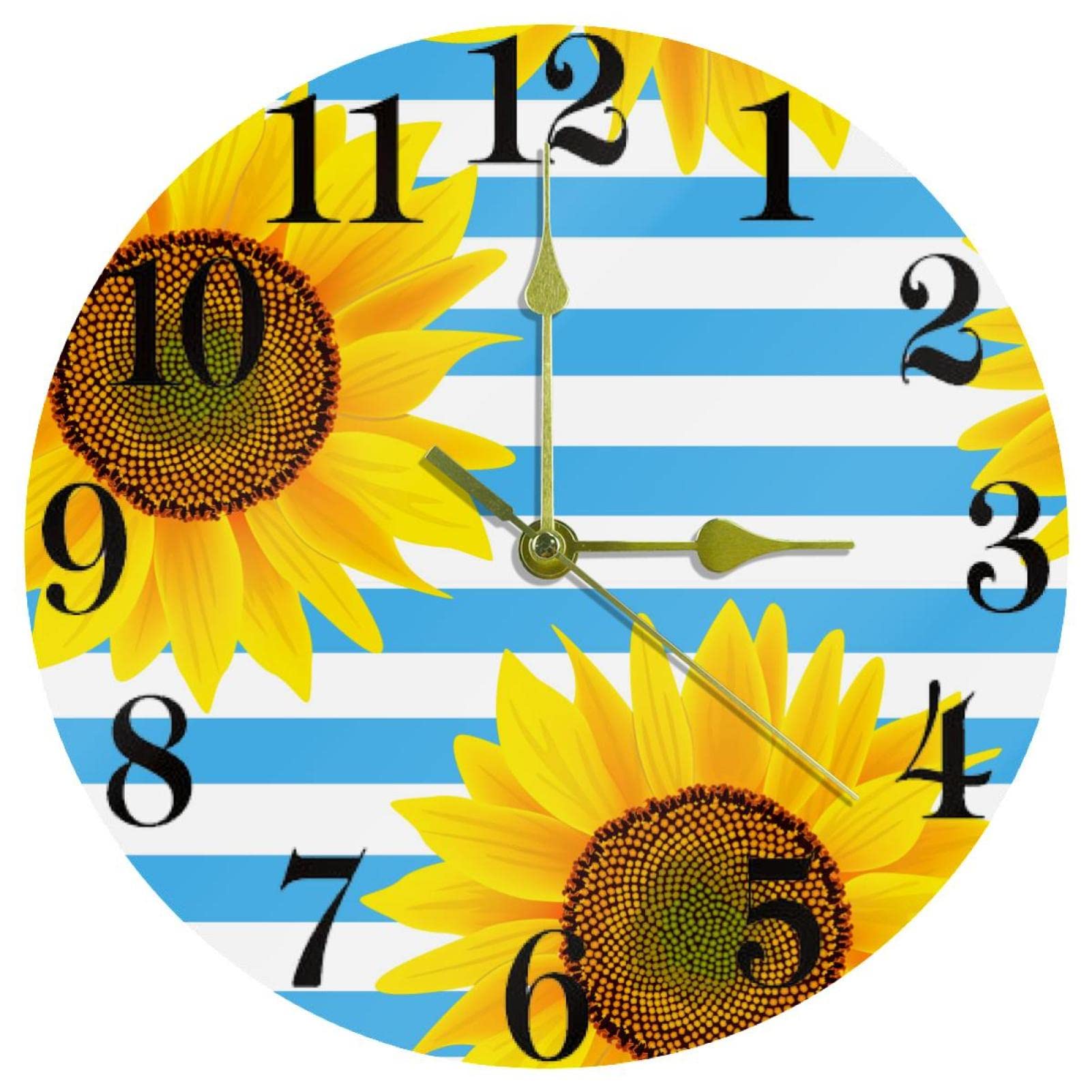 Horloge murale silencieuse tournesol pour stopper le bruit du tic-tac dans la chambre