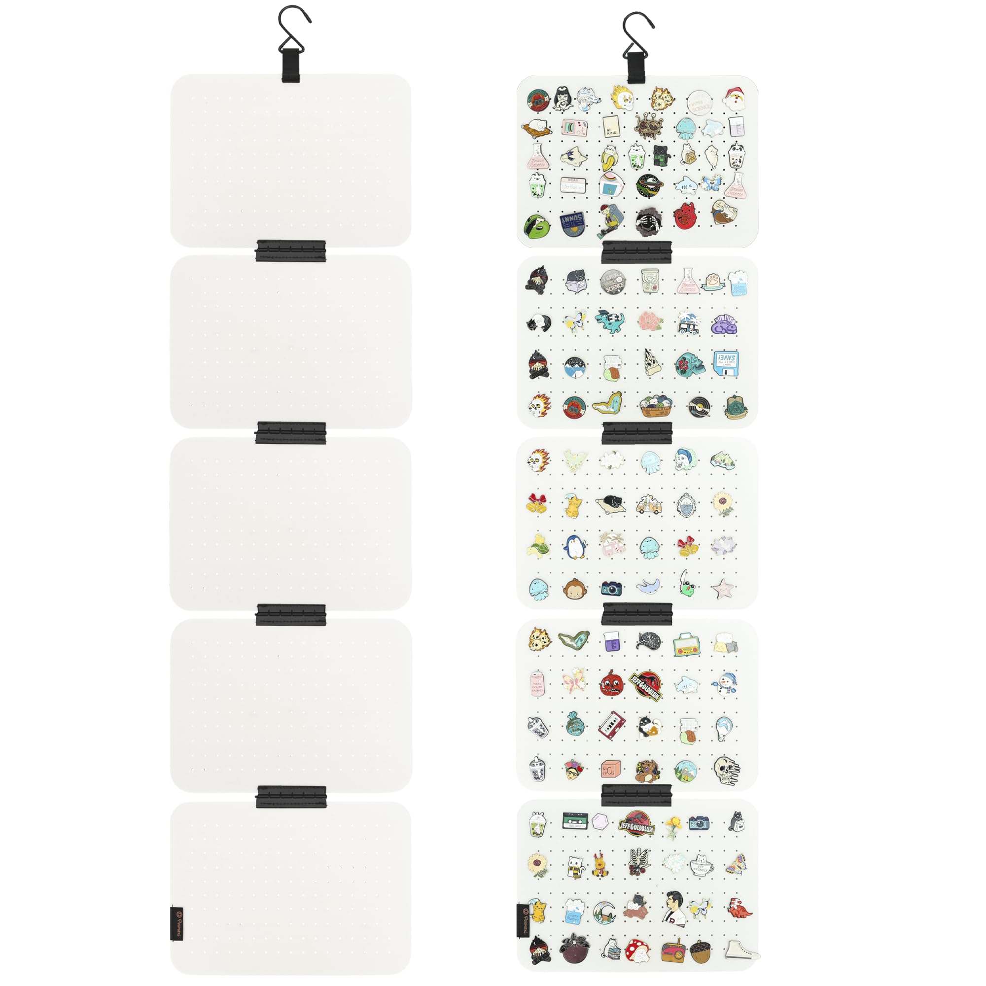 Hanging Enamel Lapel Pin Display Panels Organizer With 5 Loose-leaf Board
