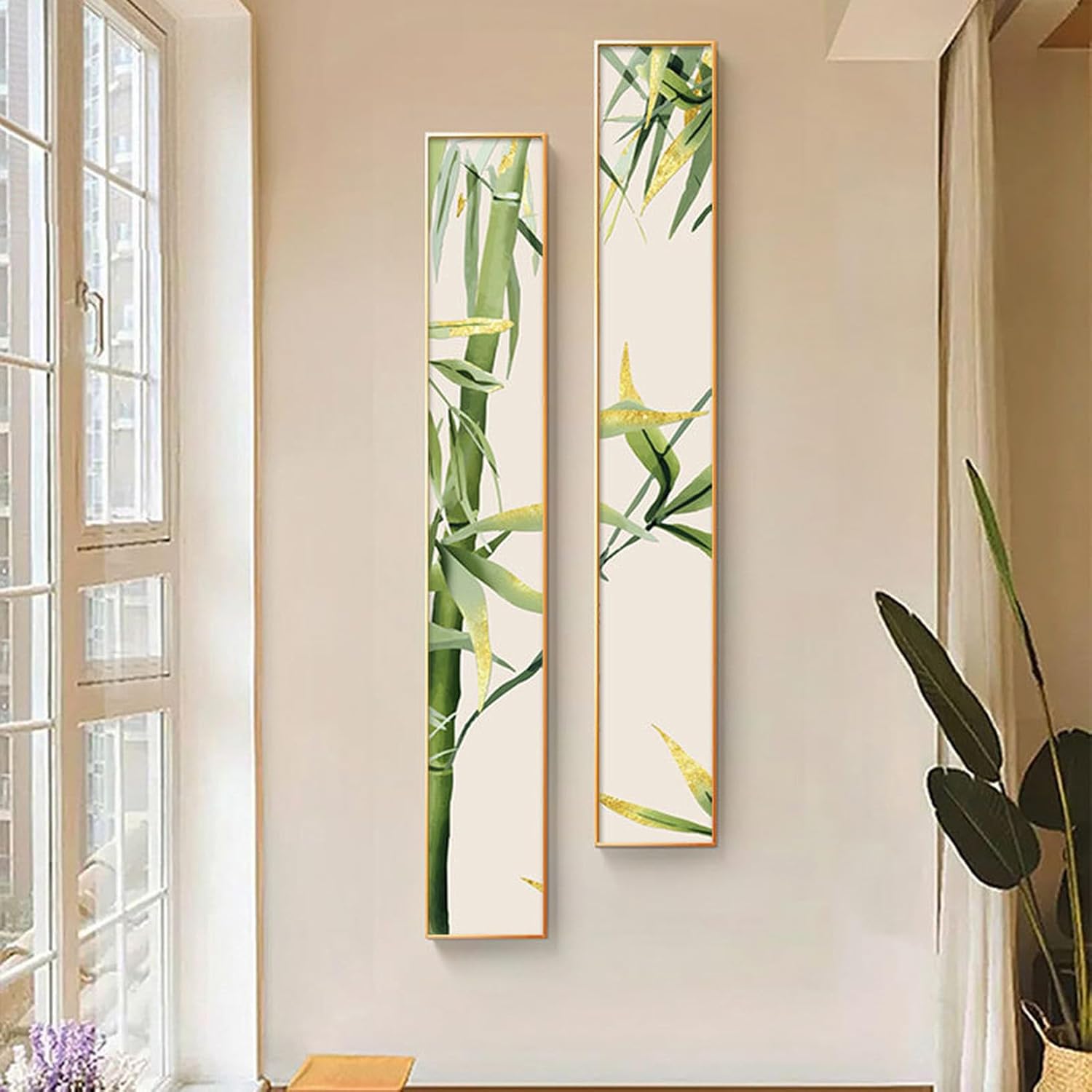 [XLOYP] アートパネル 風景画 25*180cm 葉 鉢植え フラワー 飾り絵 ポスター アートフレーム 絵画 インテリア 現