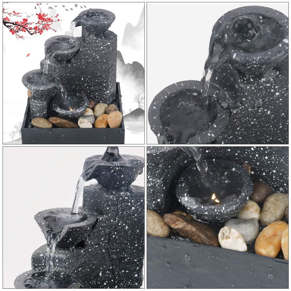 EXCEART 1pezzi Fontana Artificiale Batteria Piccolo Ornamento Da Casa in Cascata Senza Batteria