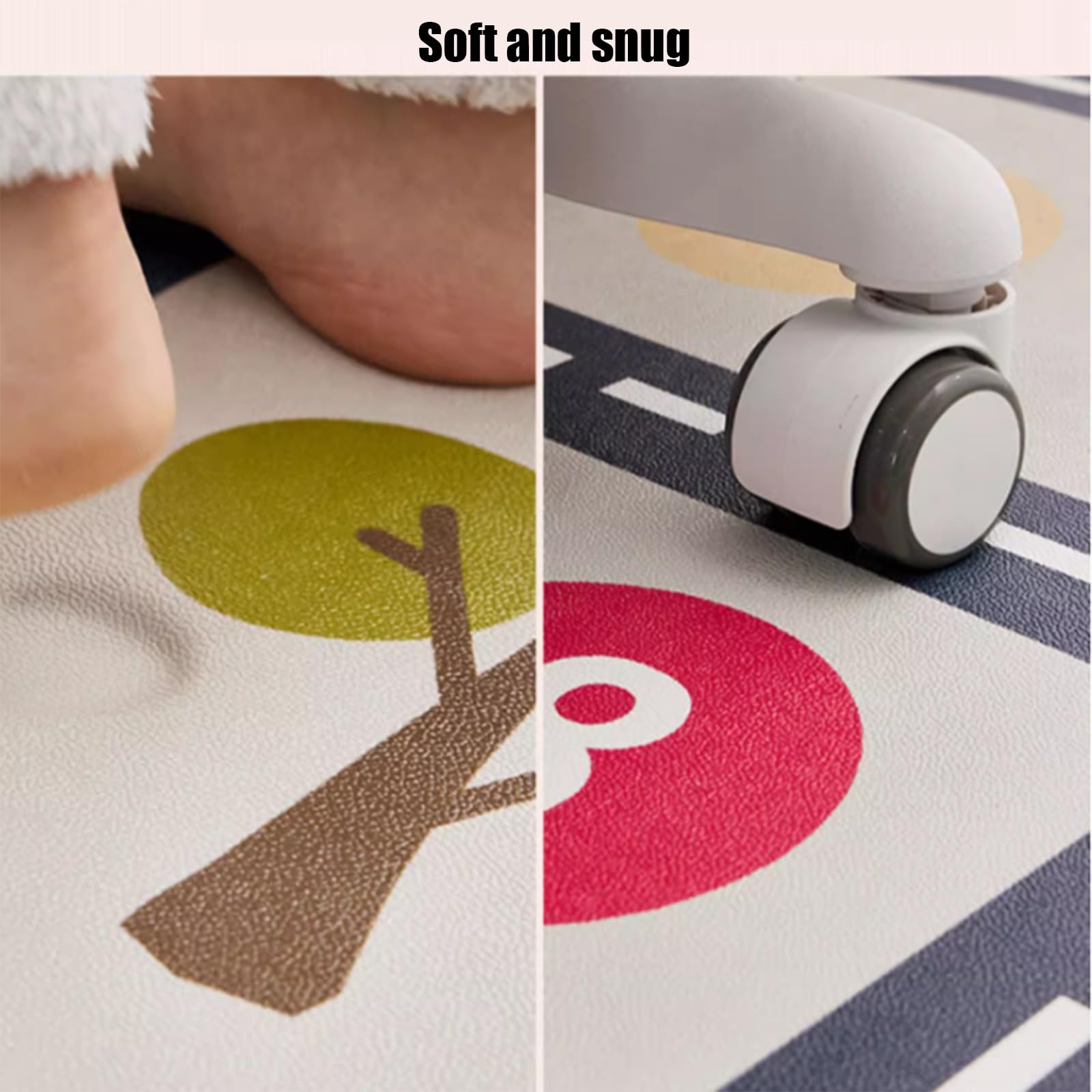 Tappeto Impermeabile e Lavabile per Gattonare, Tappeto Educativo Antiscivolo per Bambini per Camera da Letto, Soggiorno, Sala Giochi, Area Giochi Sicura(120 * 160cm)