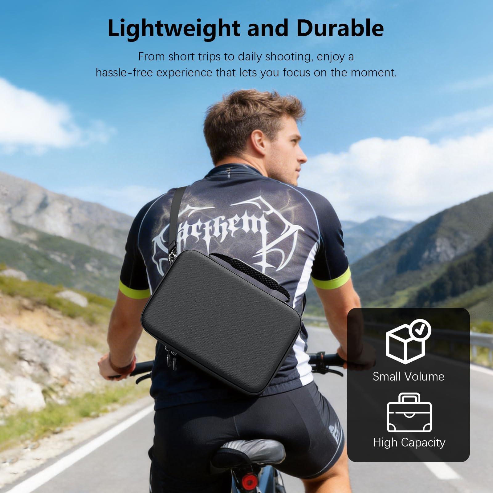 AMAZEAR OSMO Action Tragetasche für DJI Osmo Action 5 Pro, DJI Action 5 Pro Zubehör Schutz, Kompakte Hartschalen-Tragetasche, Tragbar für Reisen, Kompatibel mit Action 3, Action 5/4 case, Schwarz