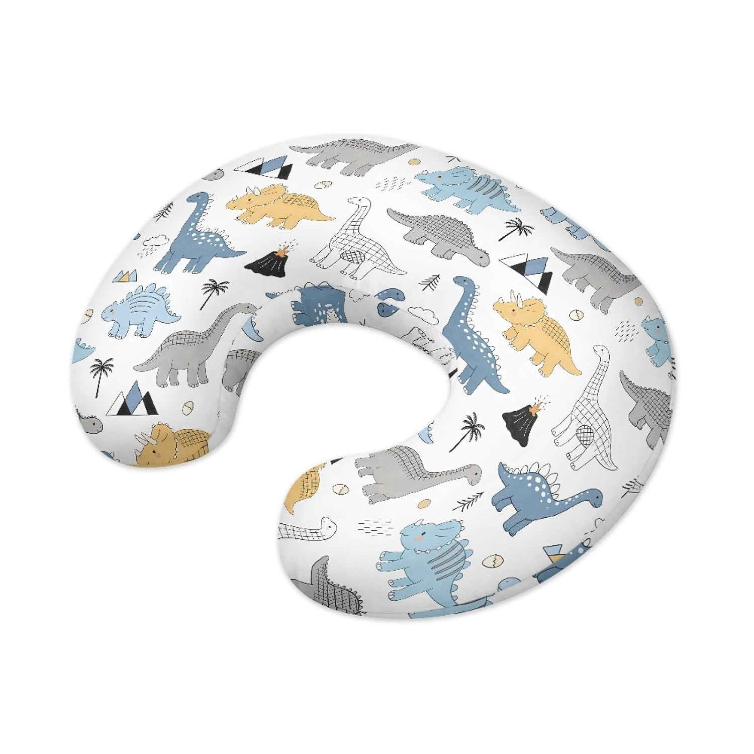 Dinosaur Nursing Pillow Cover Stretchy Removable Cover for Breastfeeding Pillows, Dinosaur Comfortable Slipcover for Baby Girl and Boy Fits the Original Support Pillow image 2