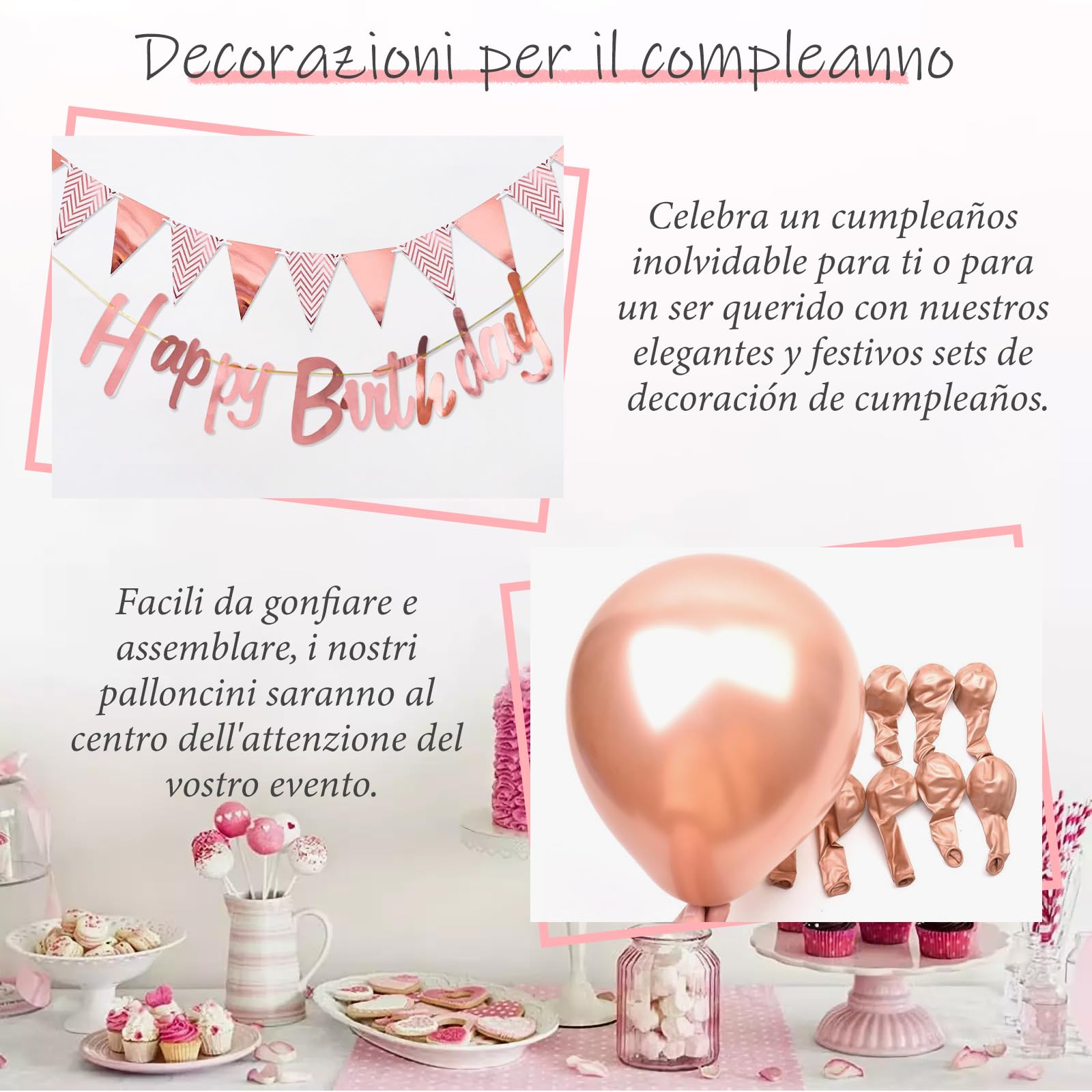 Kit di decorazioni per il 40° compleanno, 12 pezzi, nero e oro Kit di decorazioni per il 40° compleanno, 12 pezzi, nero e oro