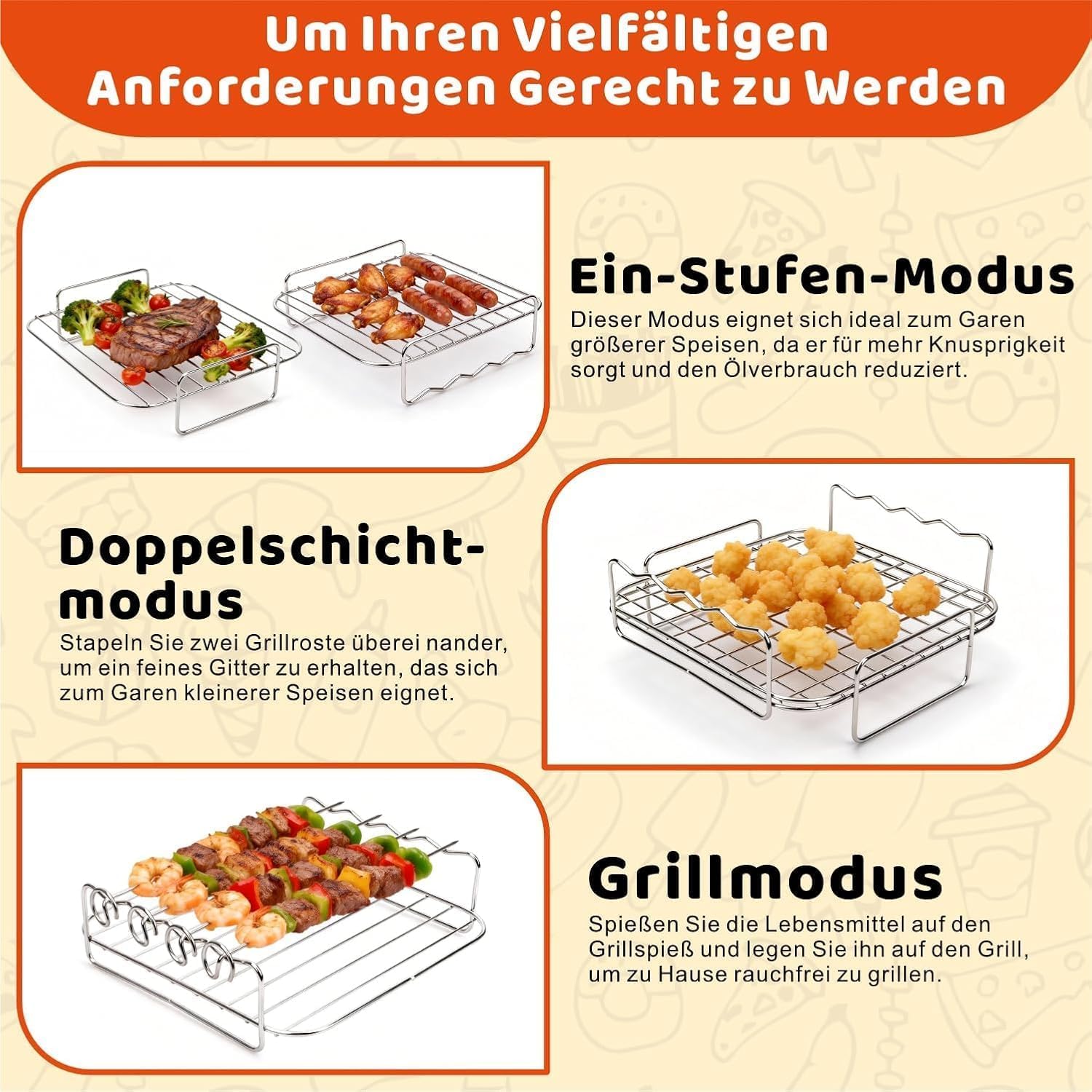 Heißluftfritteuse Zubehör für Russell Hobbs XXL 8L 8,3L Airfryer Zubehör
