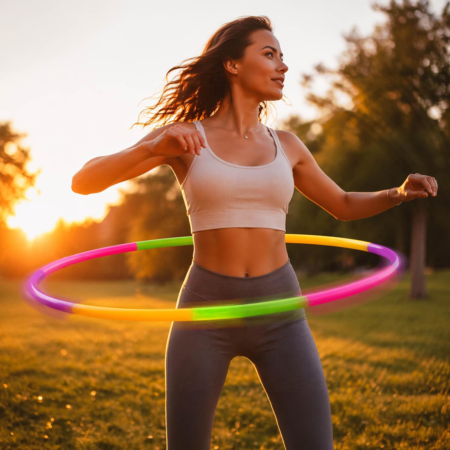 COM-FOUR® Pneumatici Hula-Hoop da assemblare - pneumatici Hullahub divisibili - pneumatici per fitness - HoolaHoop per bambini e adulti in diversi colori