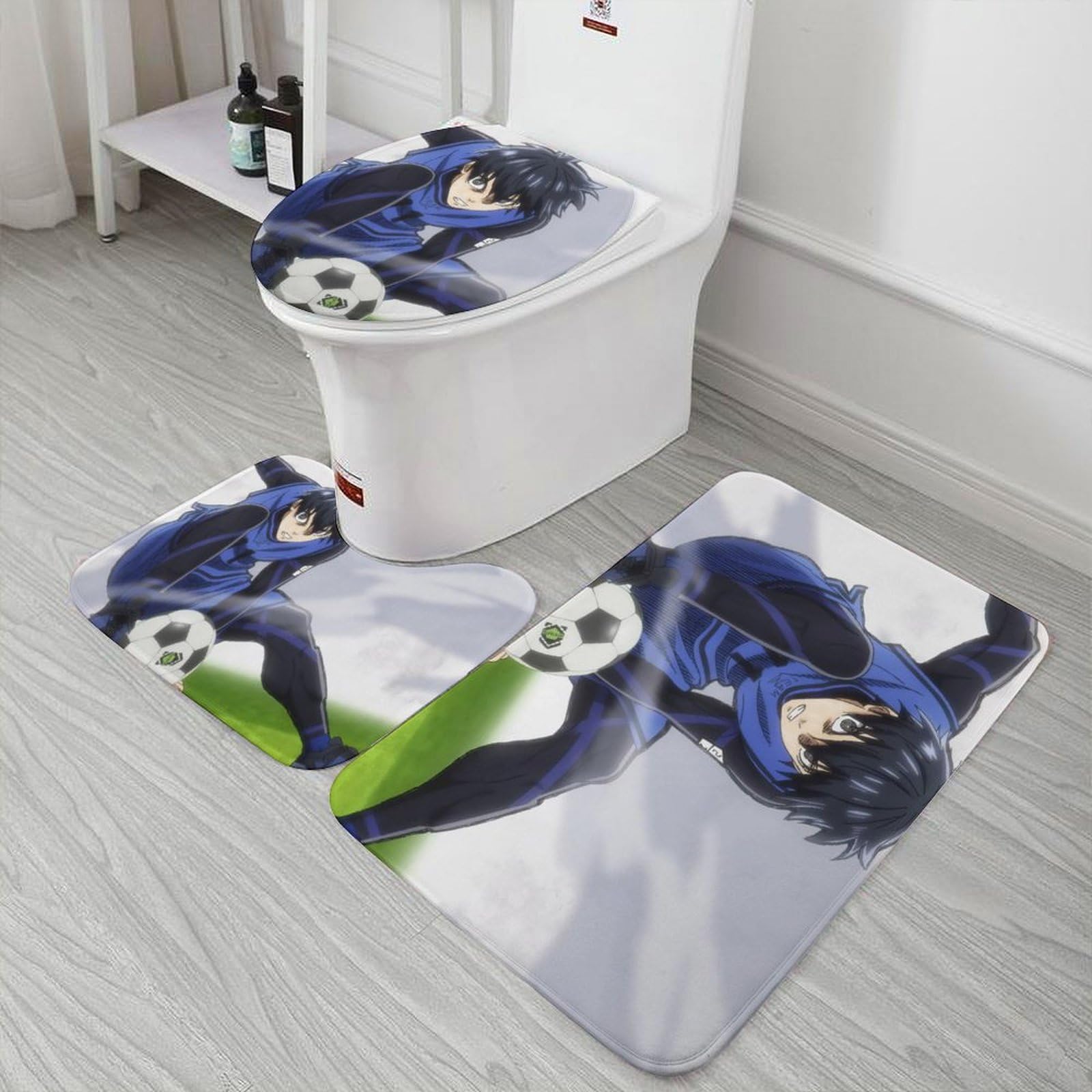 Amazon｜ブルーロック トイレマットトイレ3点セット大判 速乾 抗菌