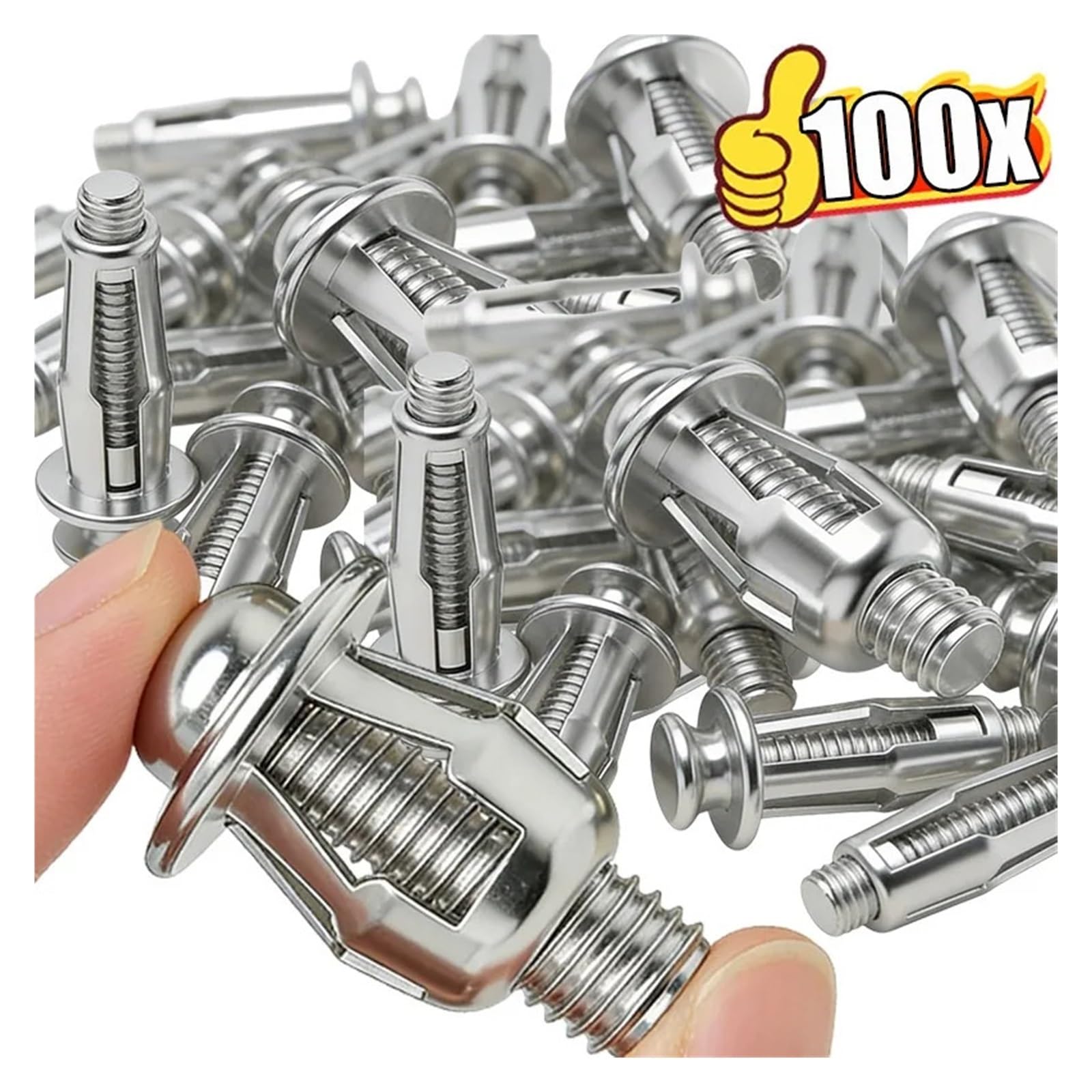 Pernos de expansión de tuercas de gato de pétalo de Metal de alta resistencia con tornillos de fijación, herramientas de fijación de sujetadores de Hardware de enchufes de expansión(M5x25mm-80PCS)