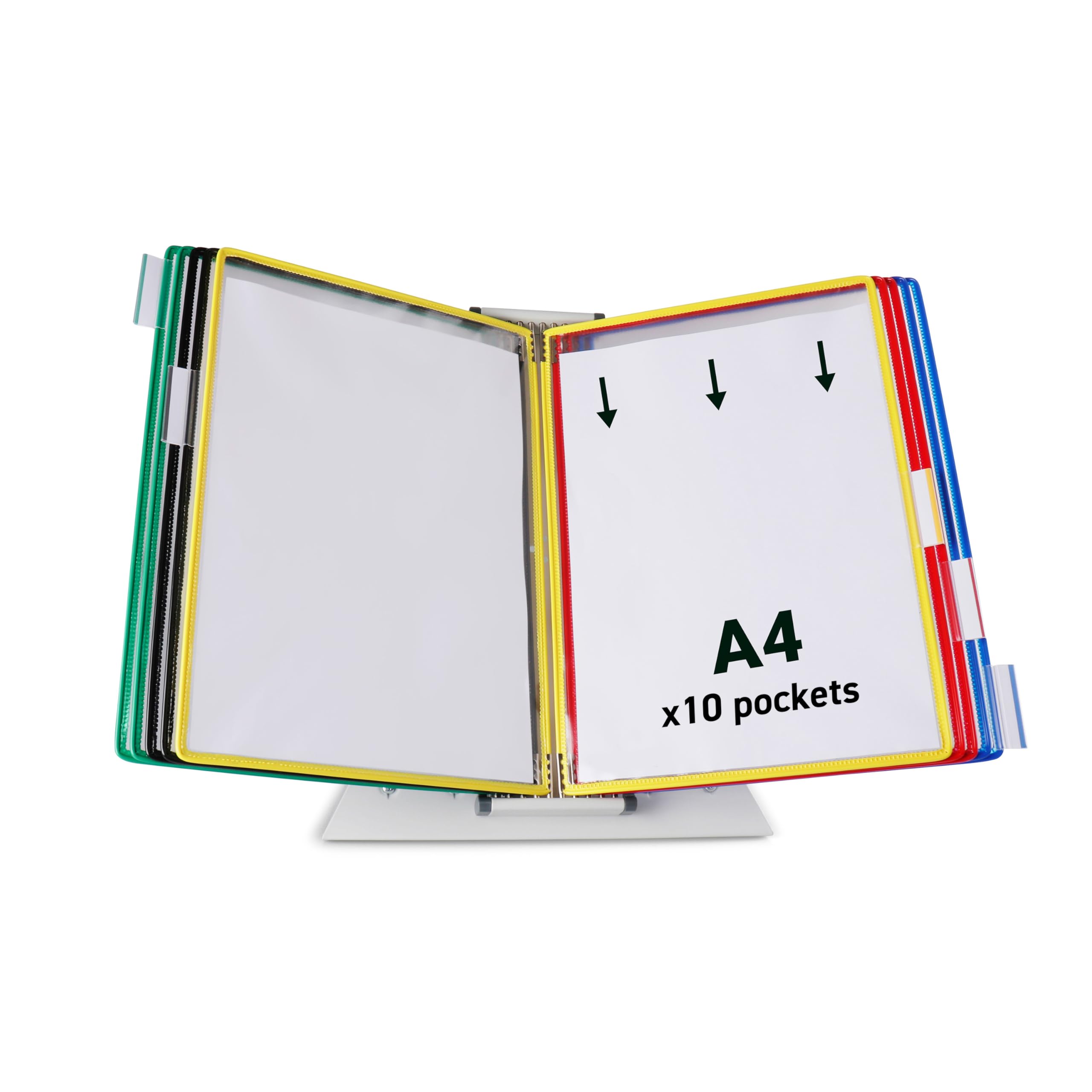 Tarifold A4 Desk Stand with 10 Assorted Pivoting Pockets